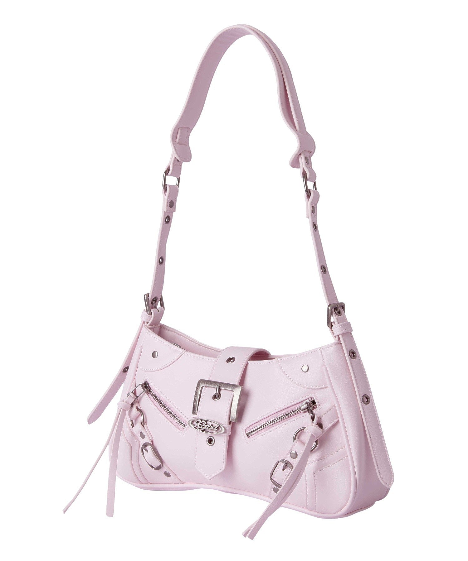 ZIP AND BELT FAUX LEATHER BAG