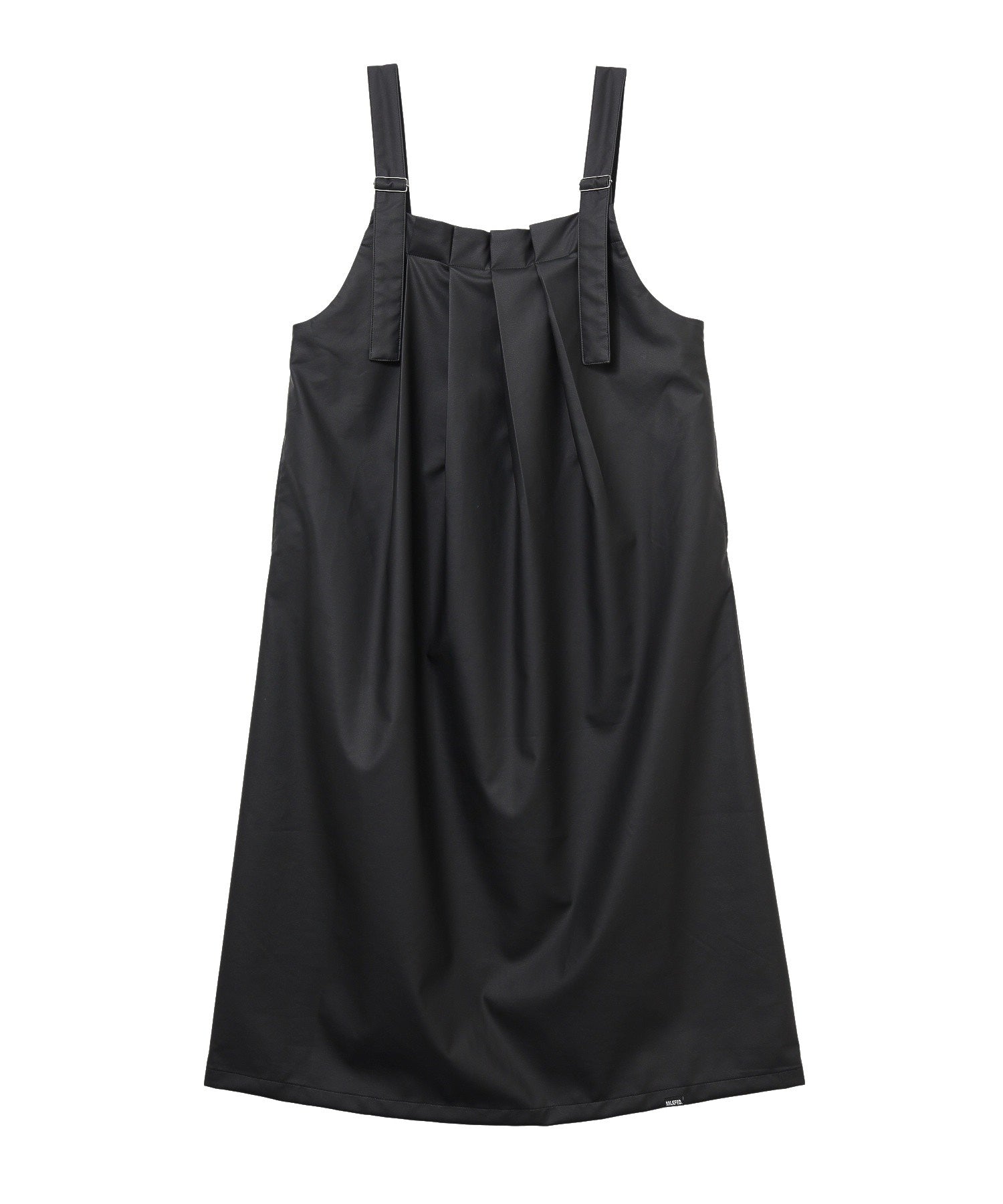 FAUX LEATHER TUCK DRESS