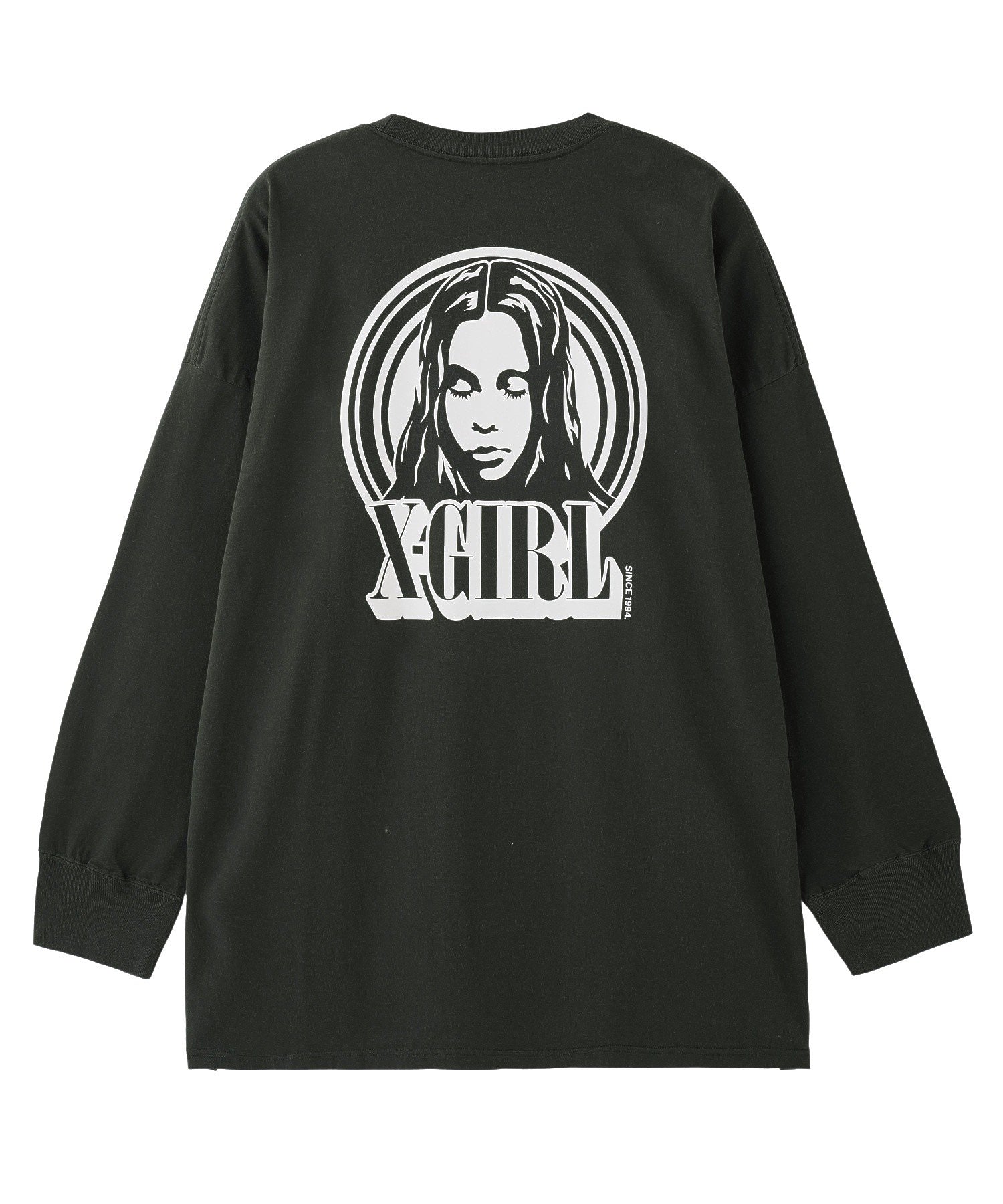 CIRCLE BACKGROUND FACE LOGO L/S BIG TEE DRESS