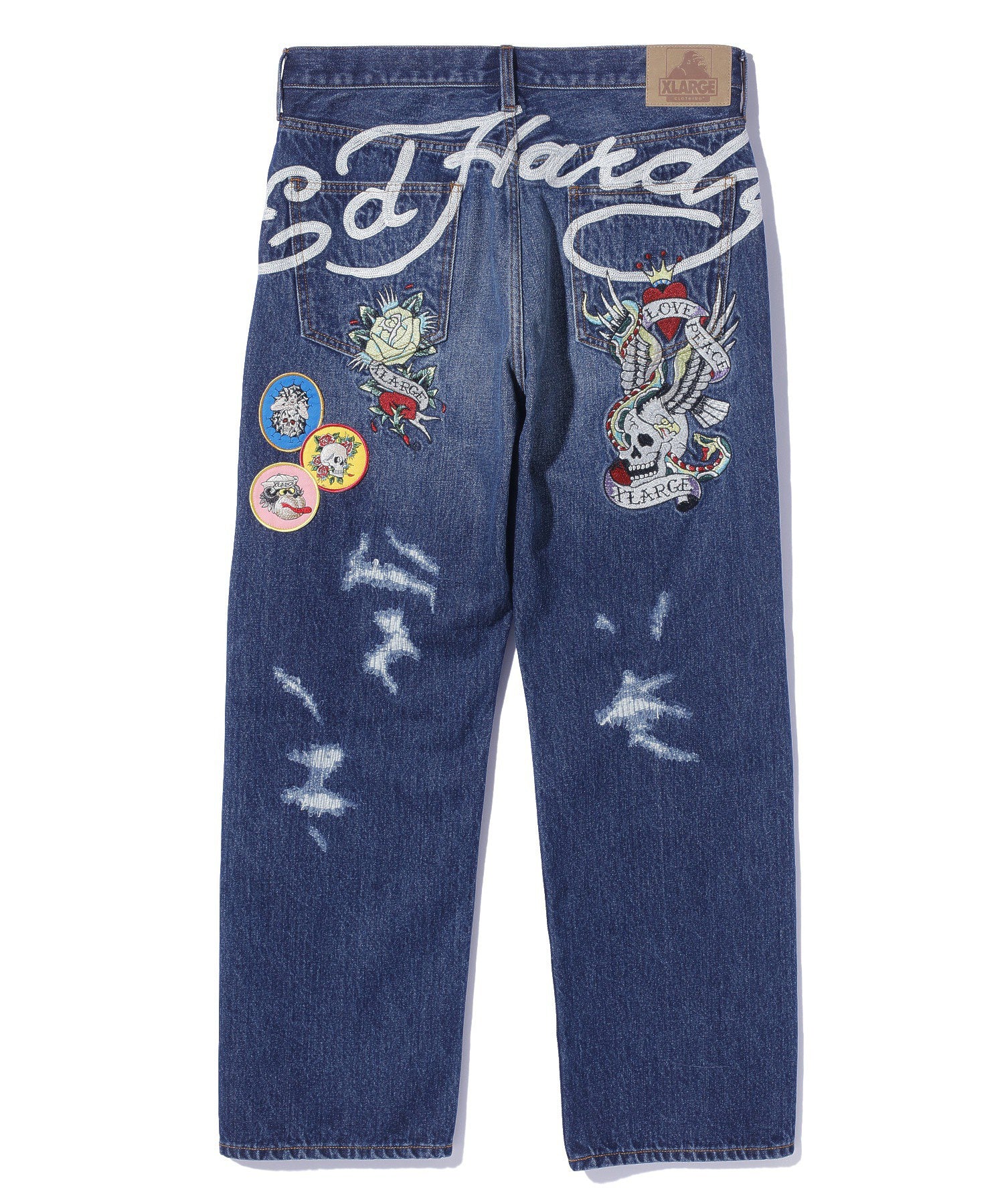 XLARGE×ED HARDY CRASH DENIM PANTS