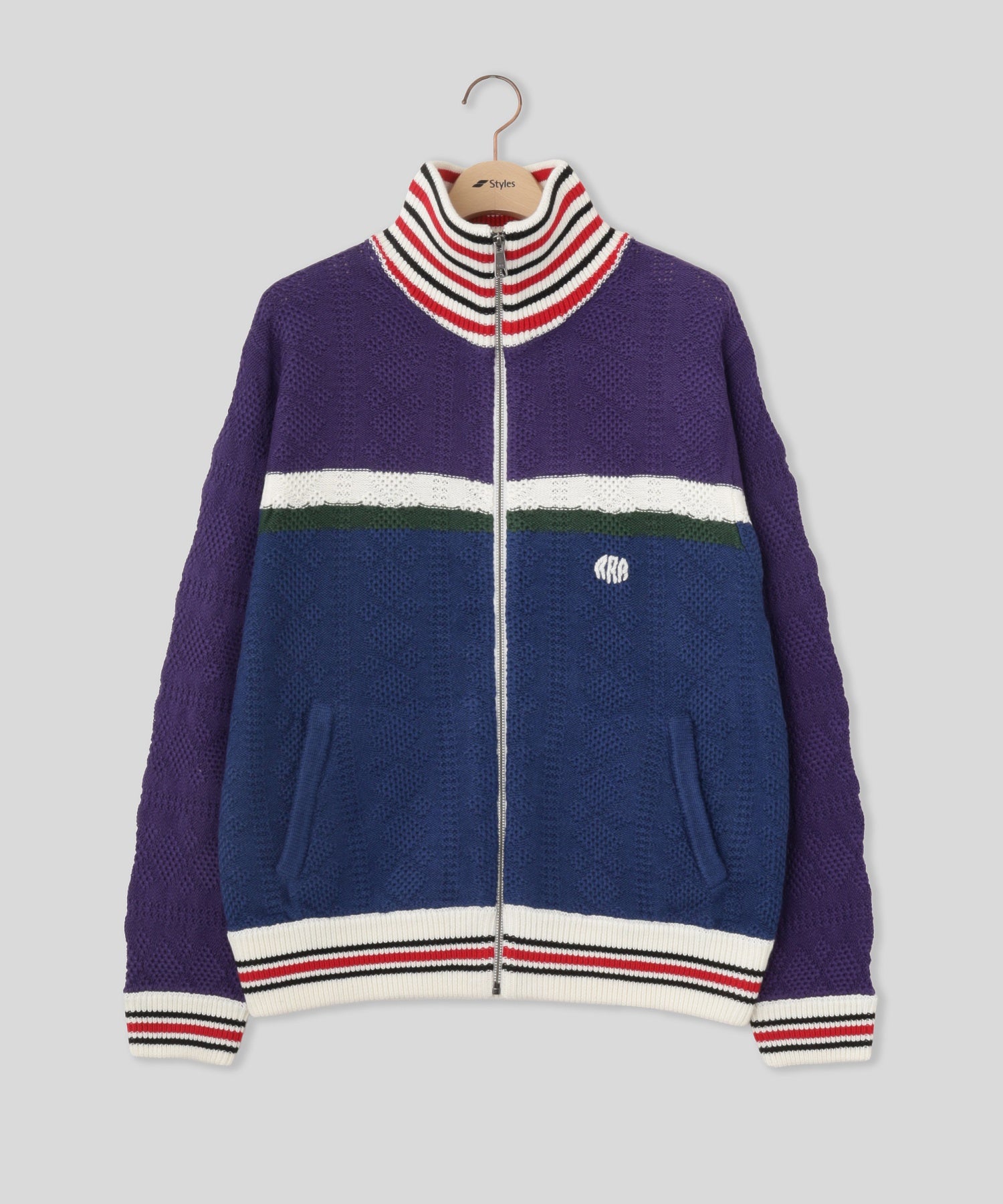 RICE NINE TEN/ライスナインテン/MULTICOLOR KNITTED TRACK JACKET KN-MLTJK
