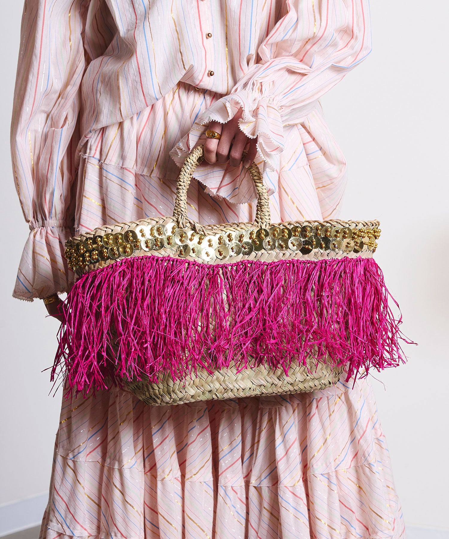 AS/FRINGE BASKET BAG
