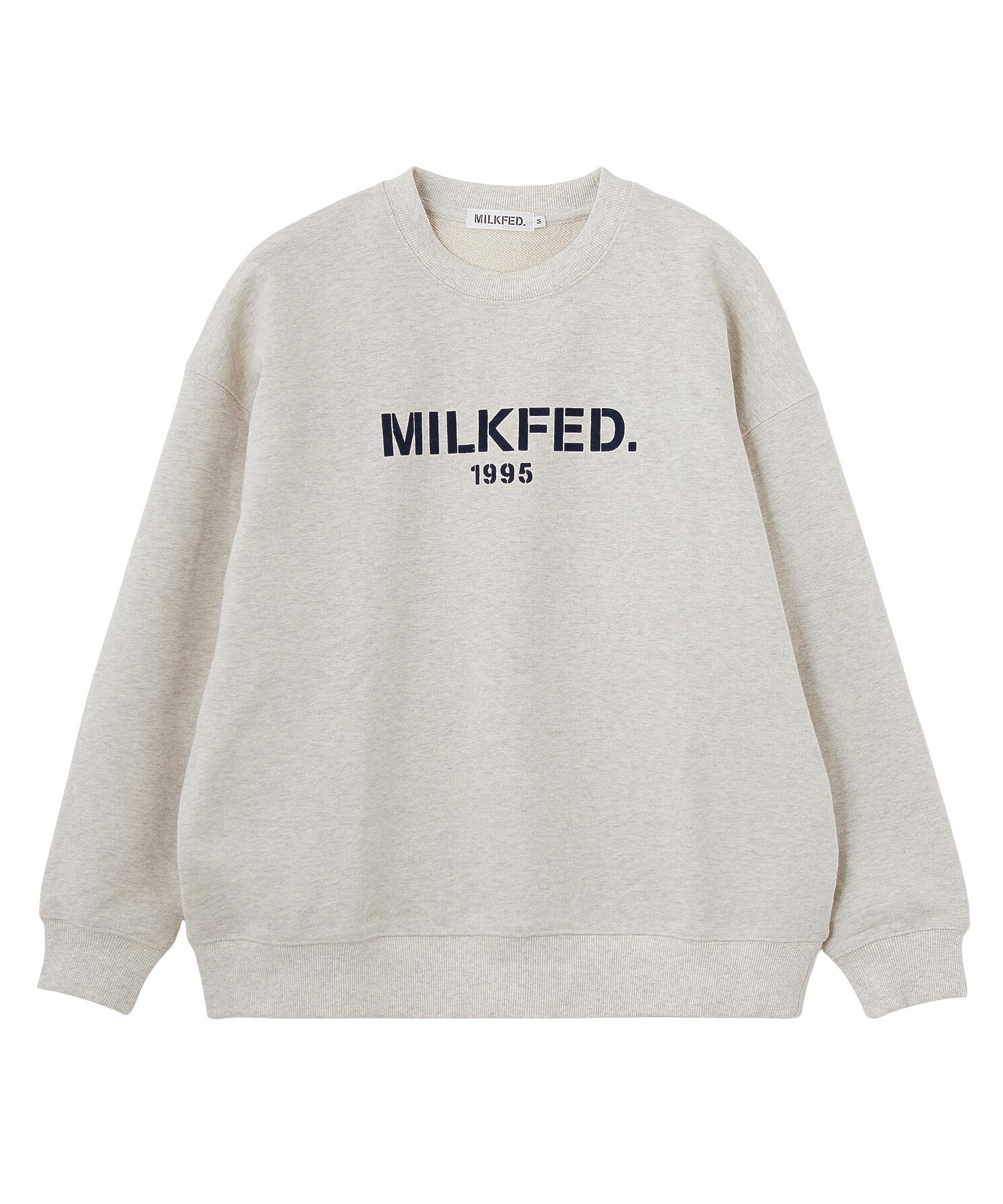 STENCIL LOGO WIDE CREW SWEAT TOP