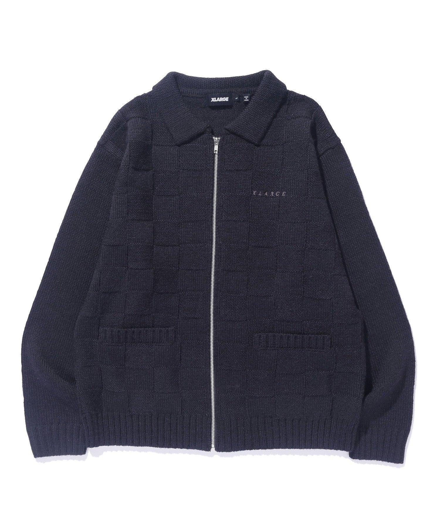 SQUARE ZIP UP KNIT POLO