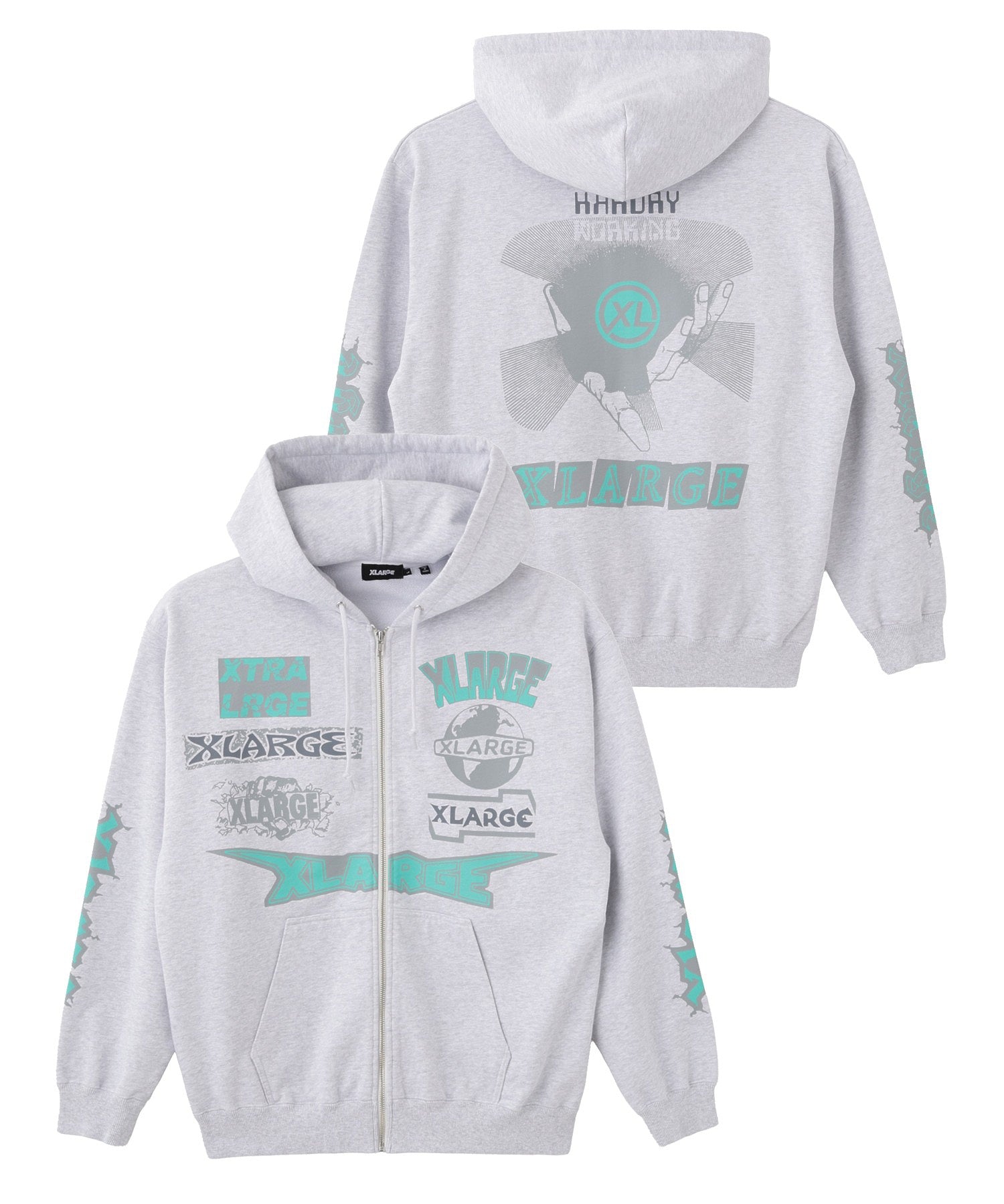MULTI LOGO ZIP HOODED SWEATSHIRT