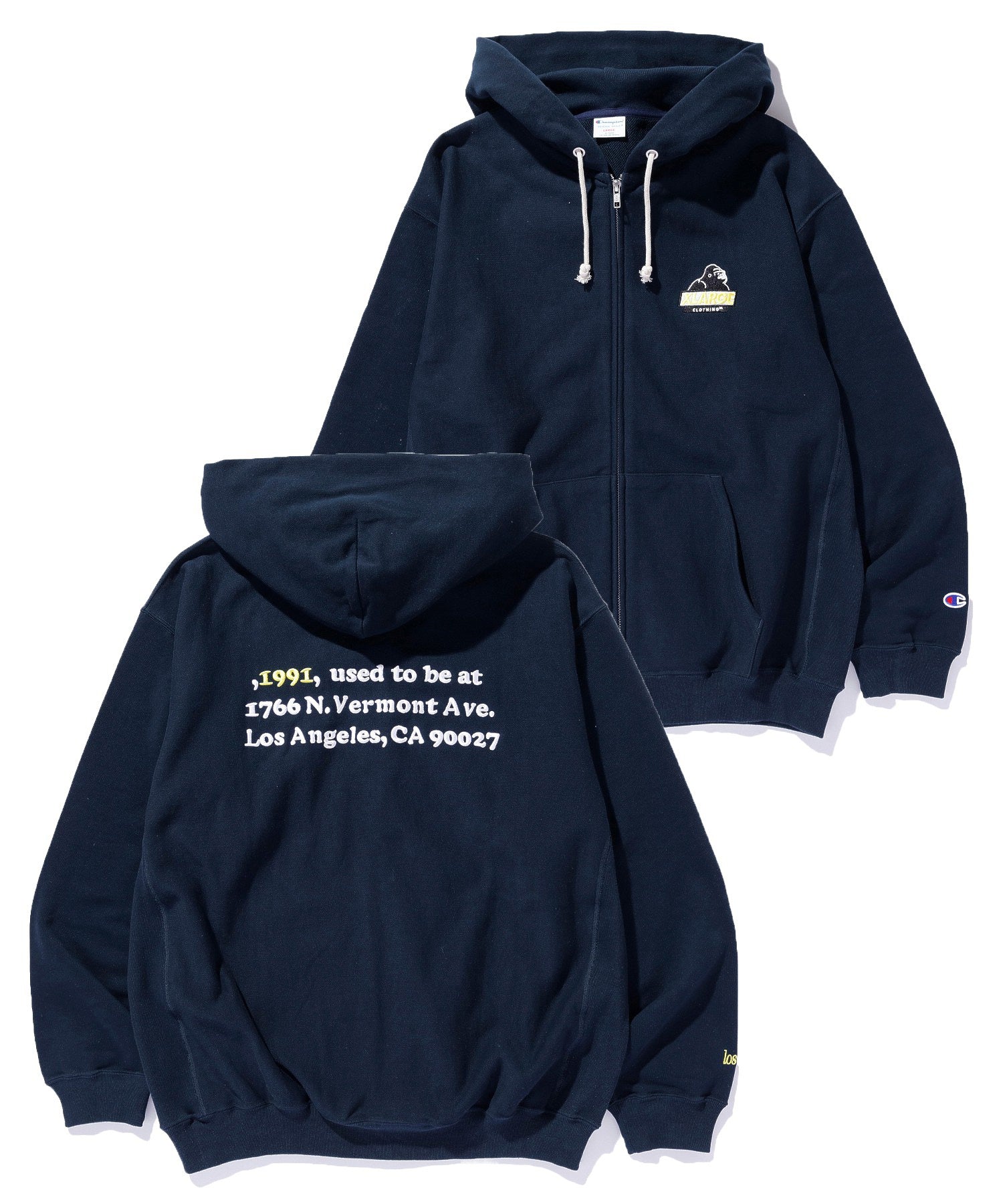 XLARGE×Champion REVERSE WEAVE ZIP HOODED SWEATSHIRT