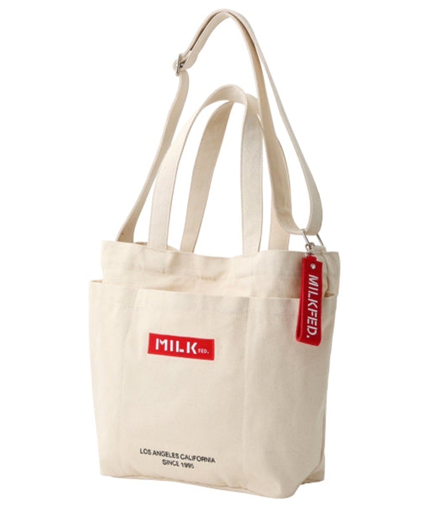 BAR AND UNDER LOGO BIG CANVAS BAG MILKFED.