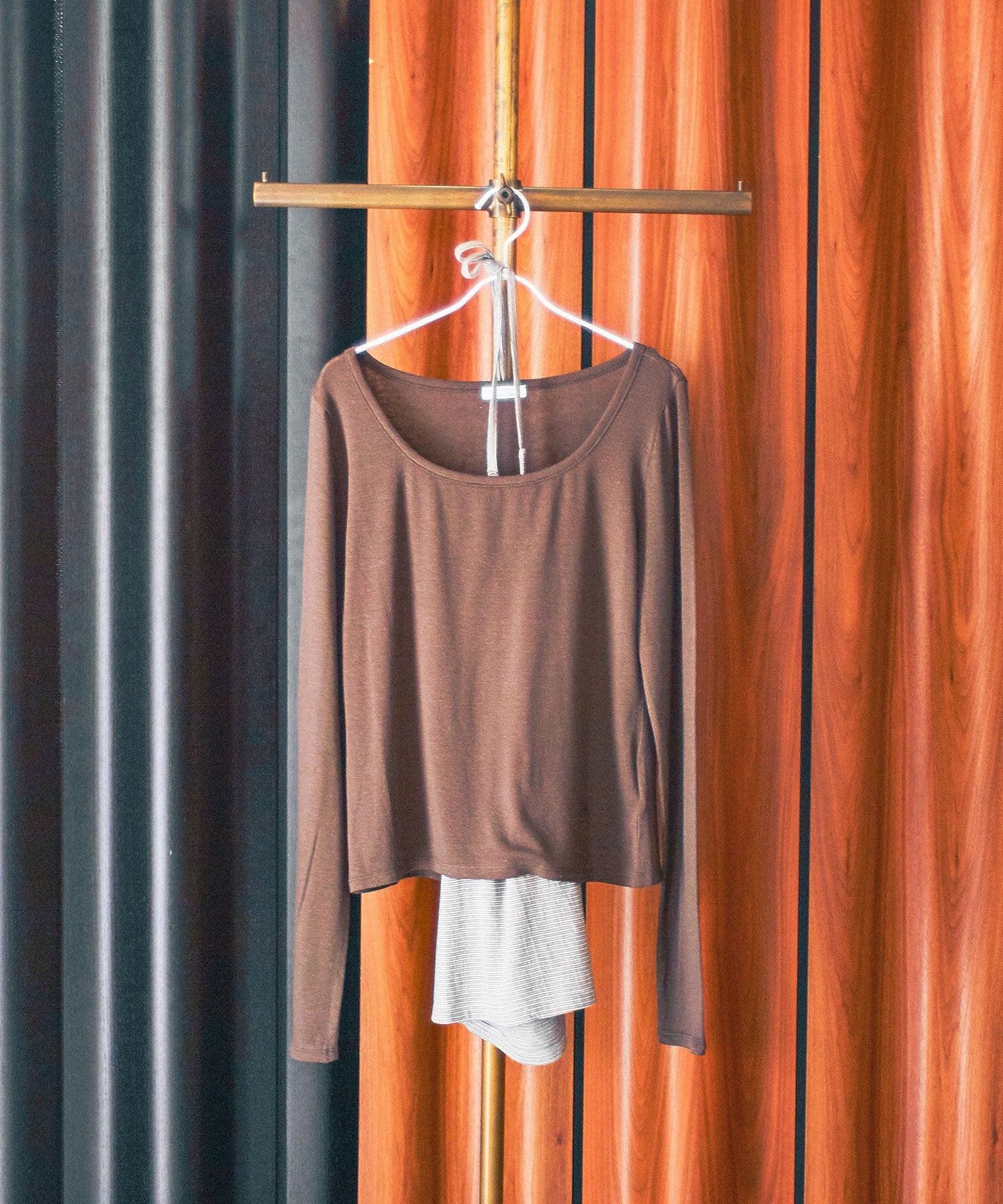 PISCESS/LAYERD HELTER LONG SLEEVE TOP