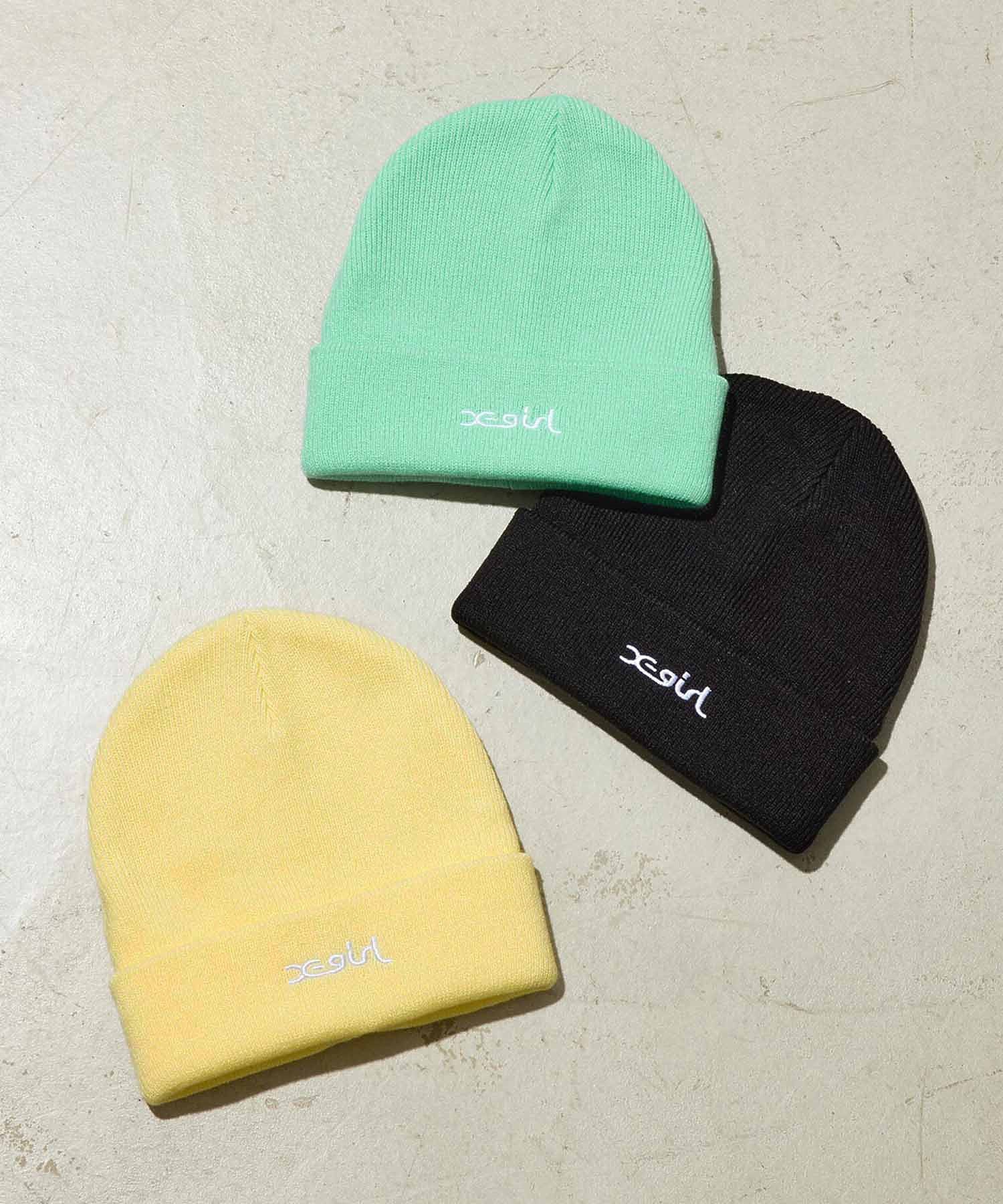 MILLS LOGO EMBROIDERY KNIT CAP X-girl