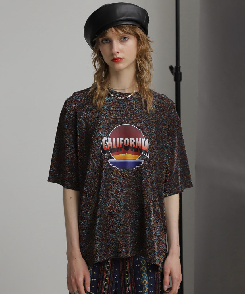 OKIRAKU×ROSEBUD/グリッタープリントTシャツ – calif（カリフ