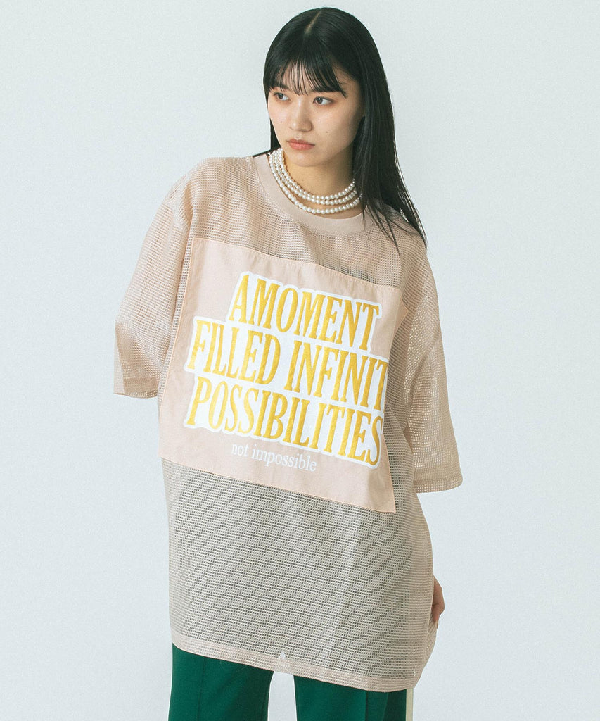 OKIRAKU×ROSE BUD/MESH METARIC PRINT TOP – calif（カリフ