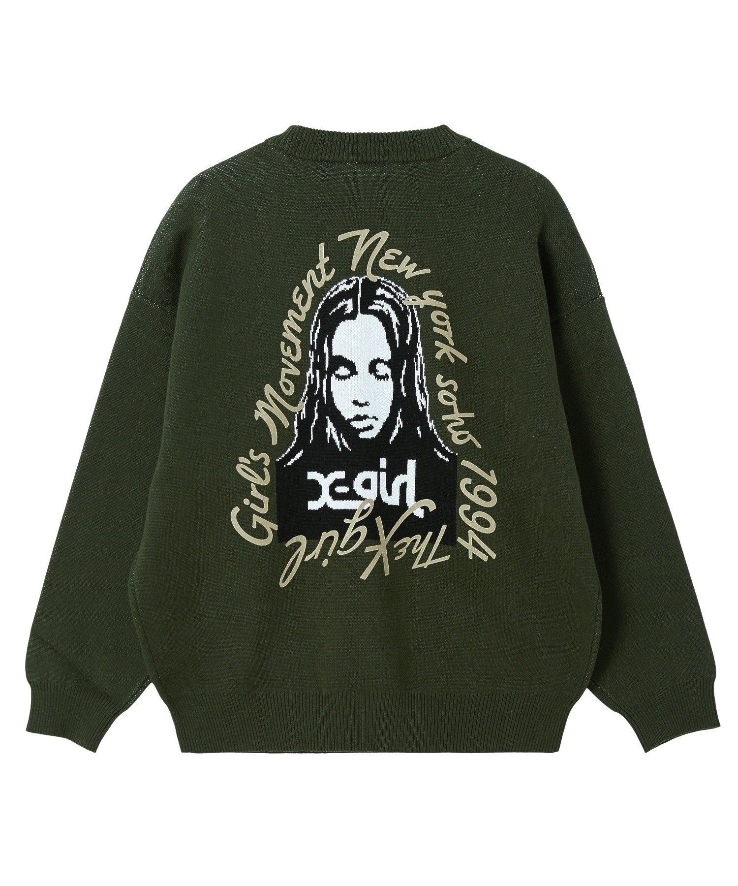 HAND DRAWN LOGO AND FACE KNIT TOP