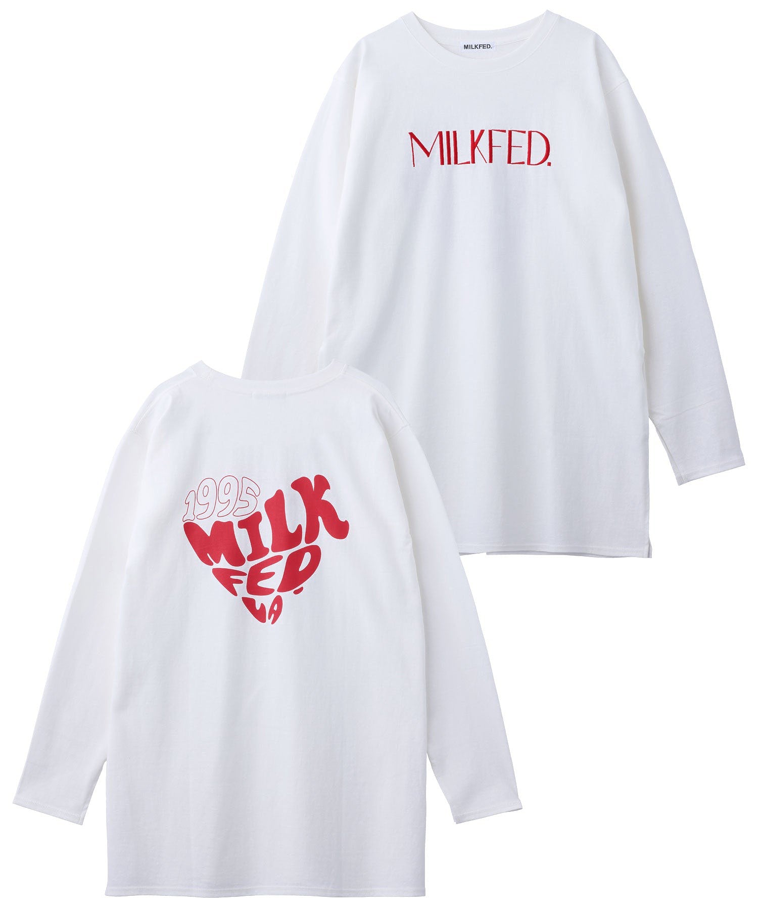 BACK HEART LOGO L/S TOP MILKFED.