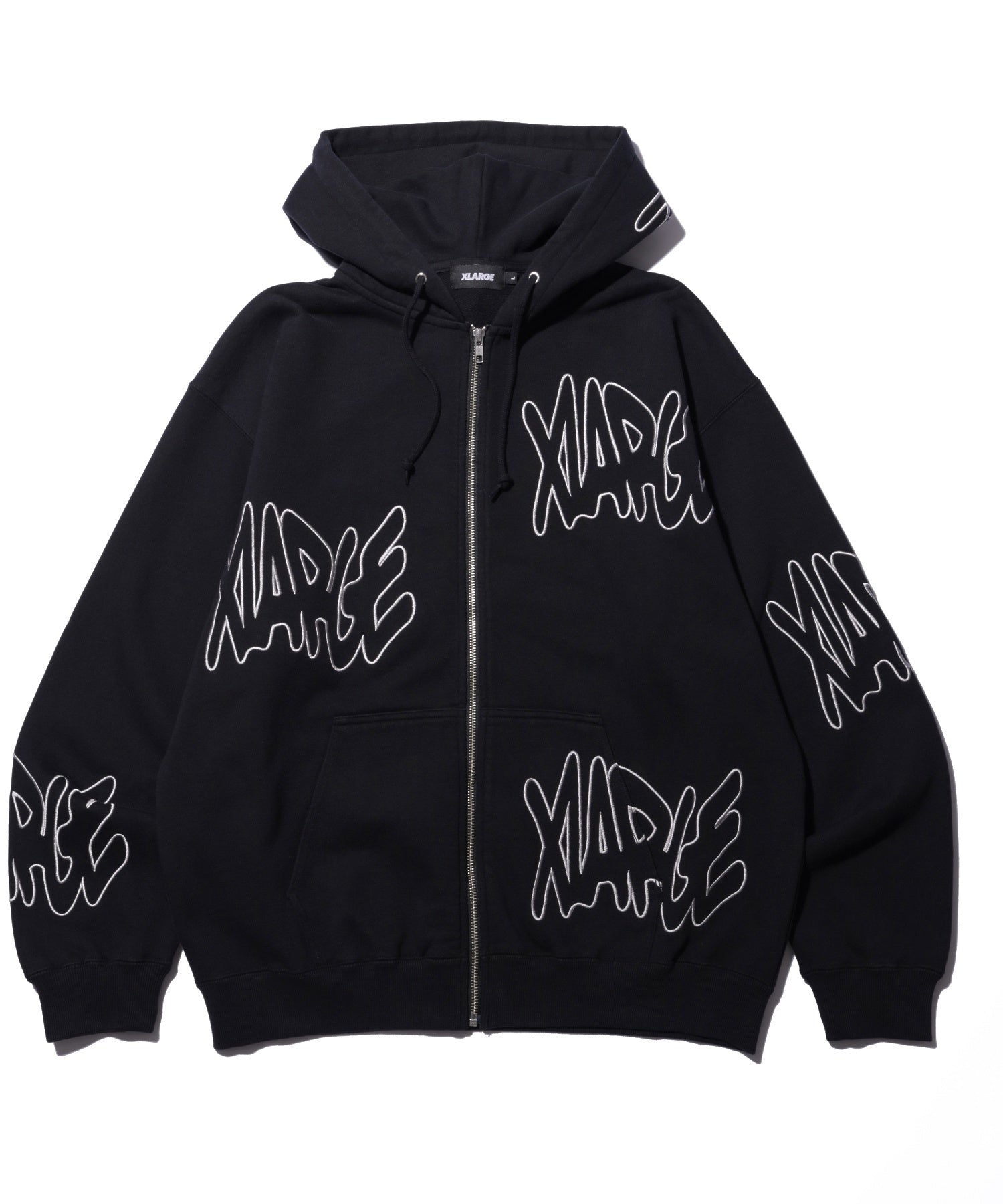 ALLOVER LOGO ZIP HOODED SWEATSHIRT