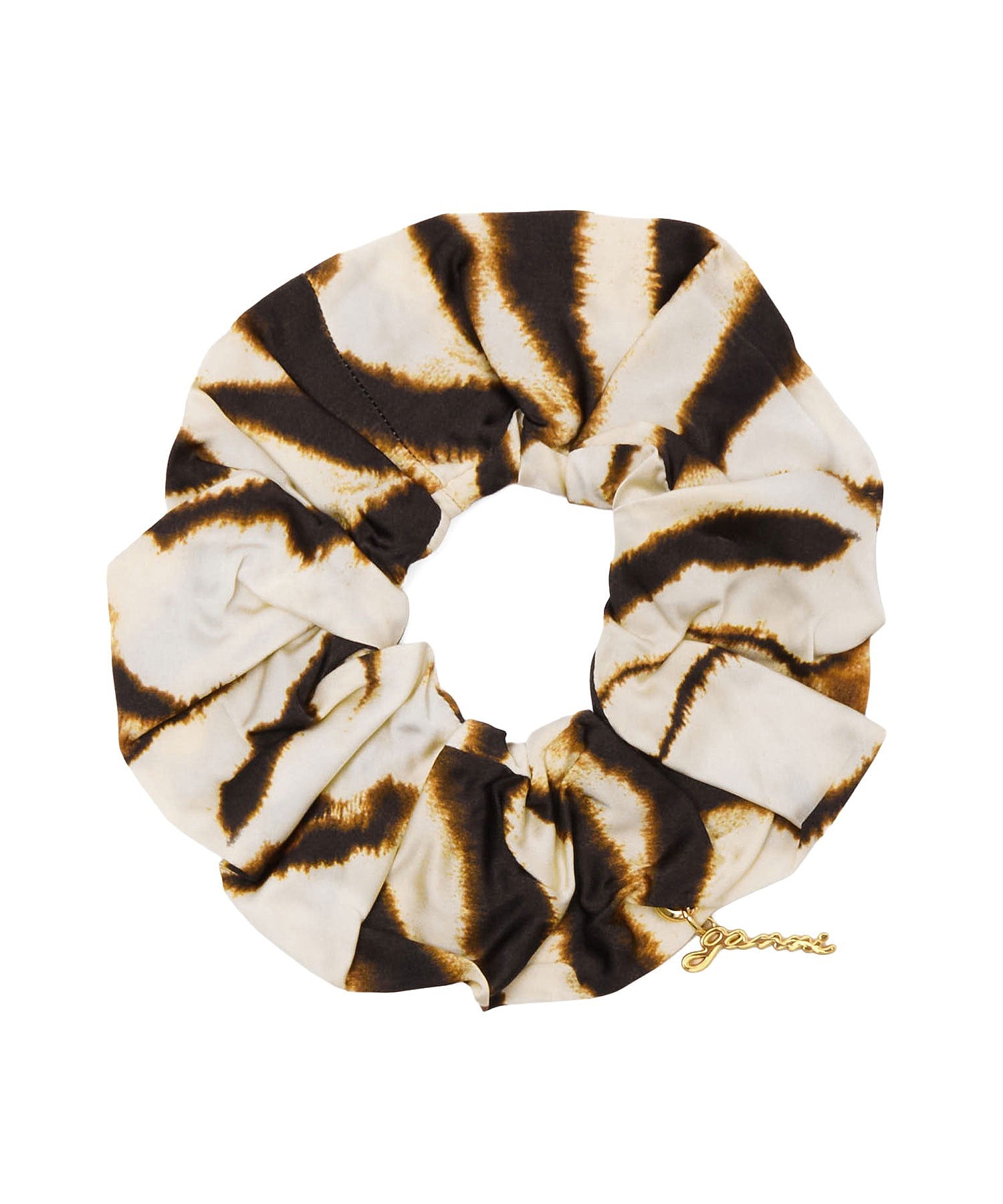 GANNI/SCRUNCHIE PRINTED STRETCH SATIN