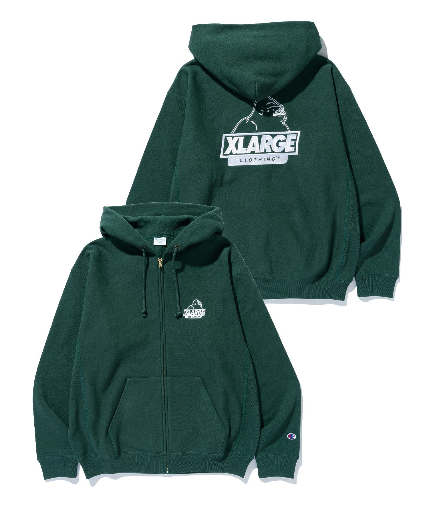 XLARGE×Champion REVERSE WEAVE ZIP UP HOODED SWEATSHIRT