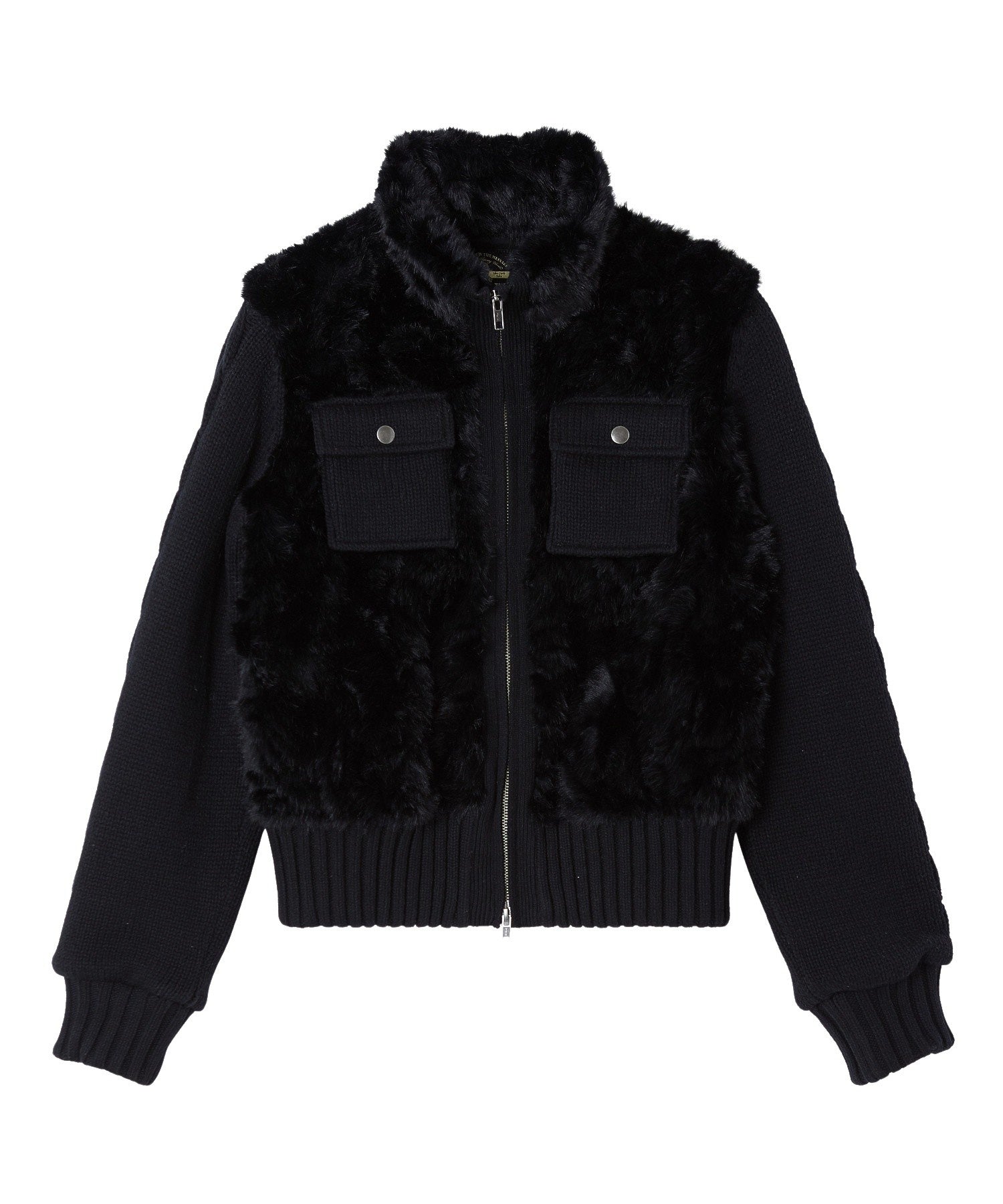 FAUX FUR AND KNIT JACKET
