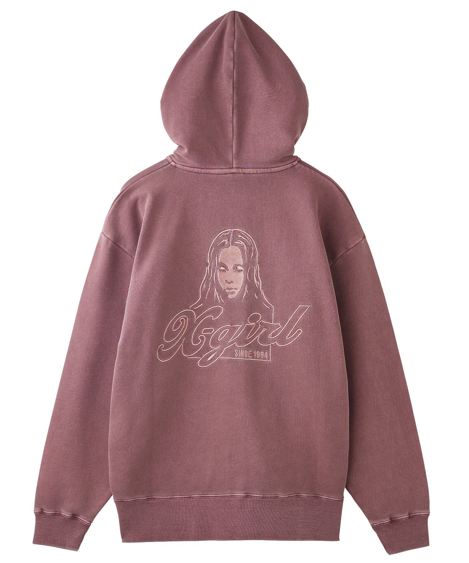 FACE PIGMENT DYED ZIP UP SWEAT HOODIE