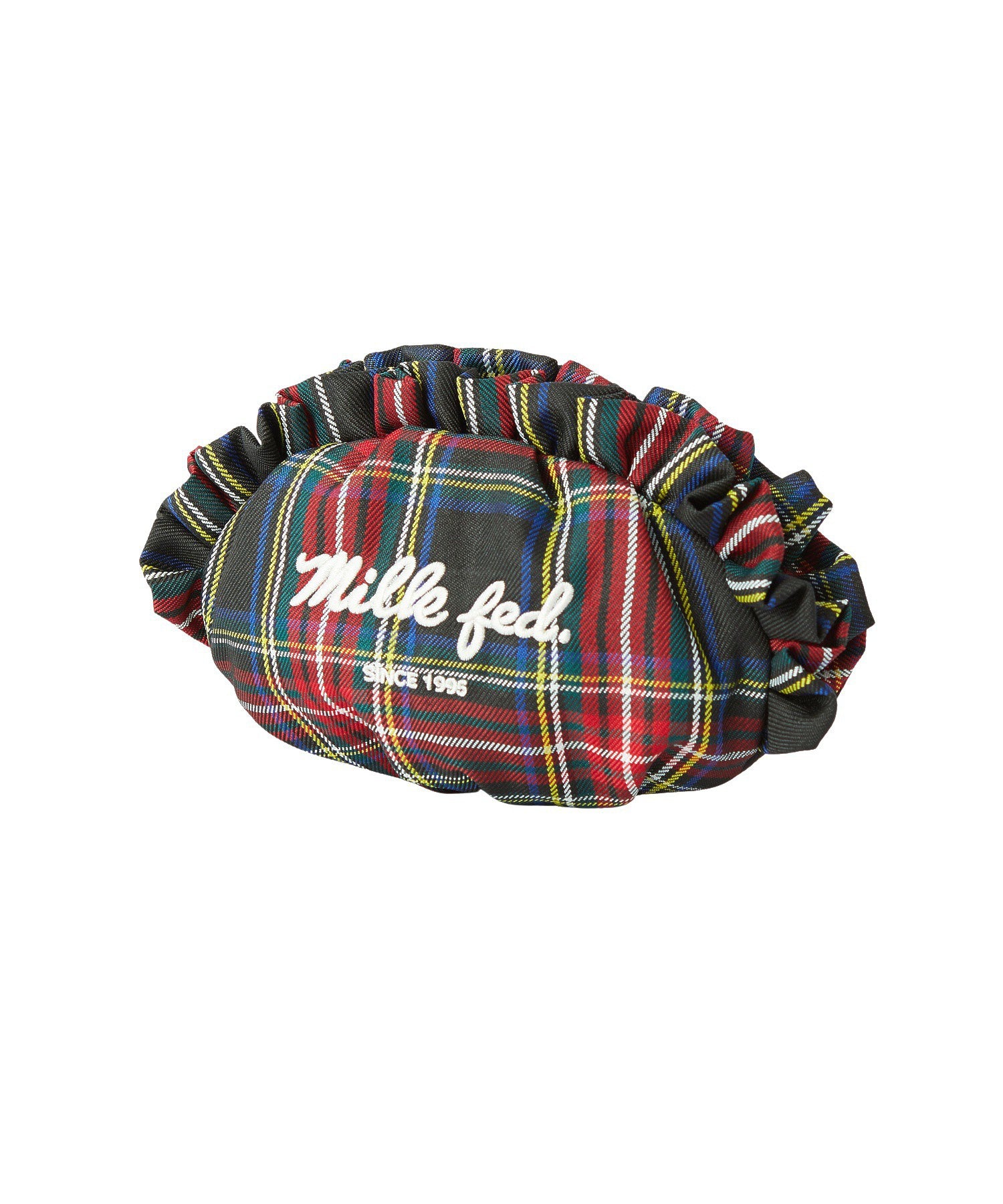 FRILLED TARTAN POUCH