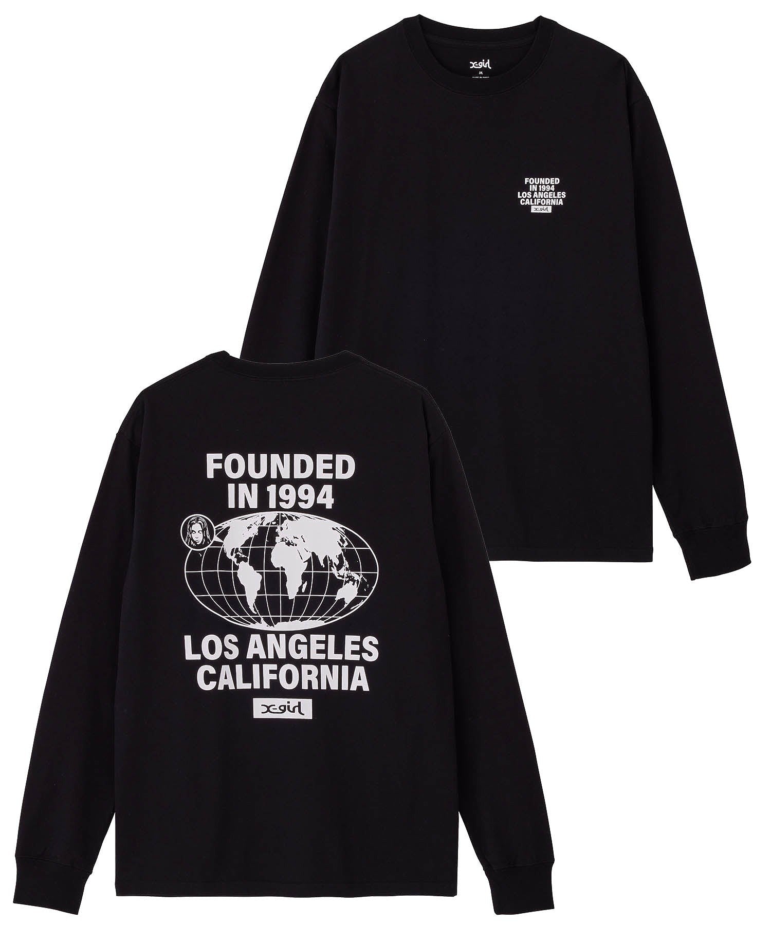 X-GIRL WORLD MAP L/S TEE