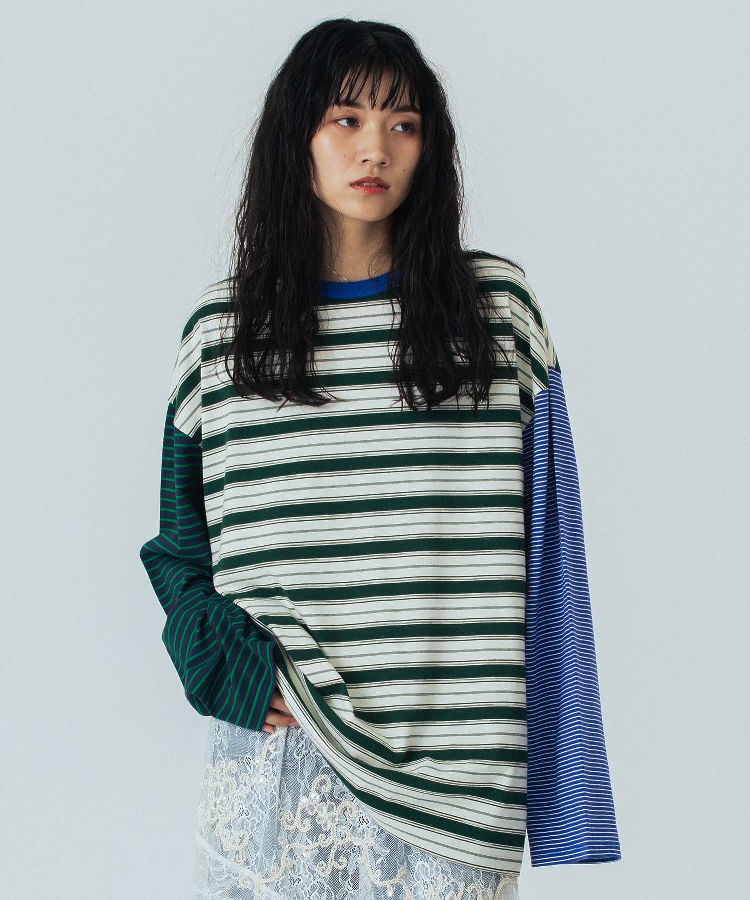 CREOLME/MULTI STRIPE L/S TEE