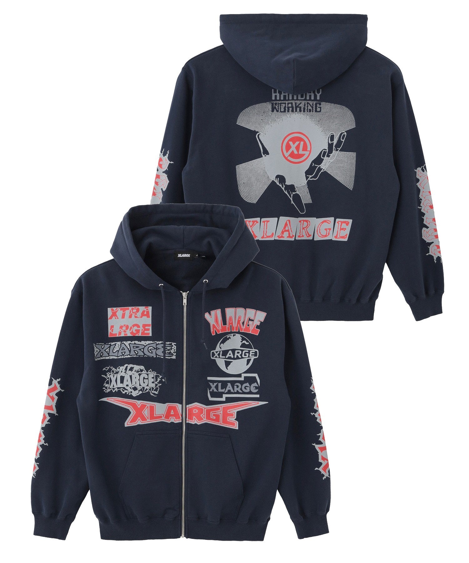 MULTI LOGO ZIP HOODED SWEATSHIRT
