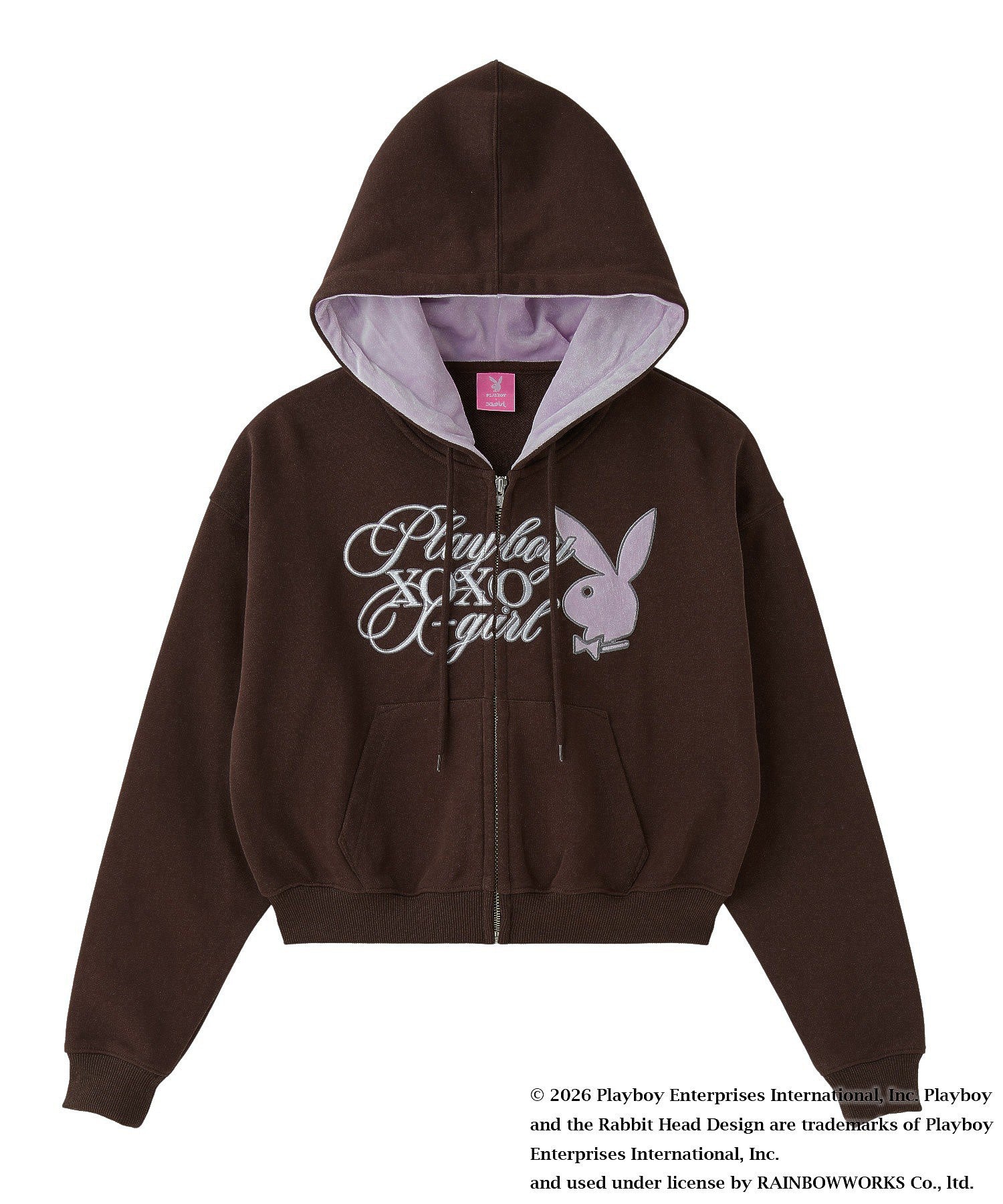 PLAYBOY × X-girl COMPACT ZIP UP SWEAT HOODIE