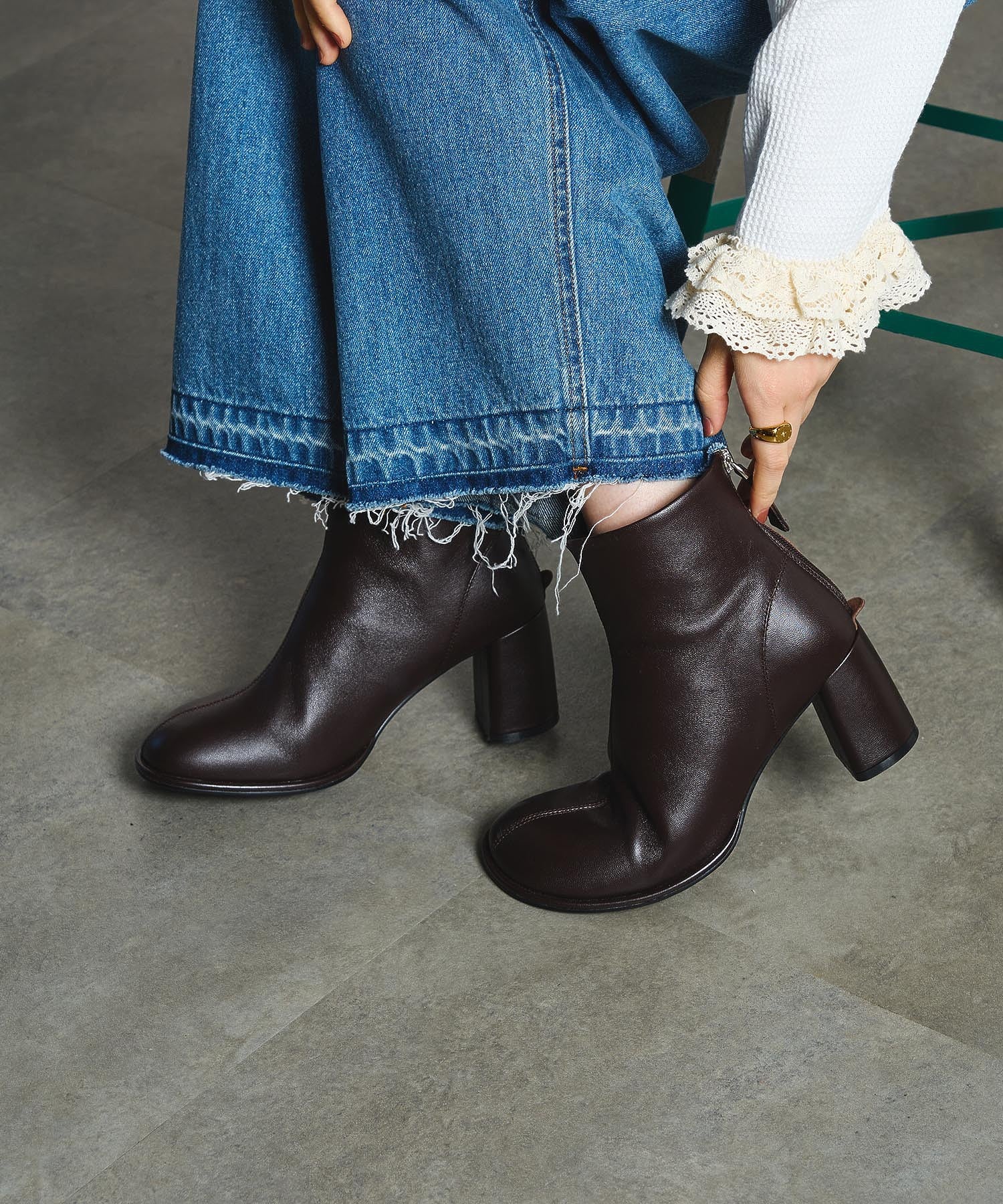 REMME/LEATHER SHORT BOOTS