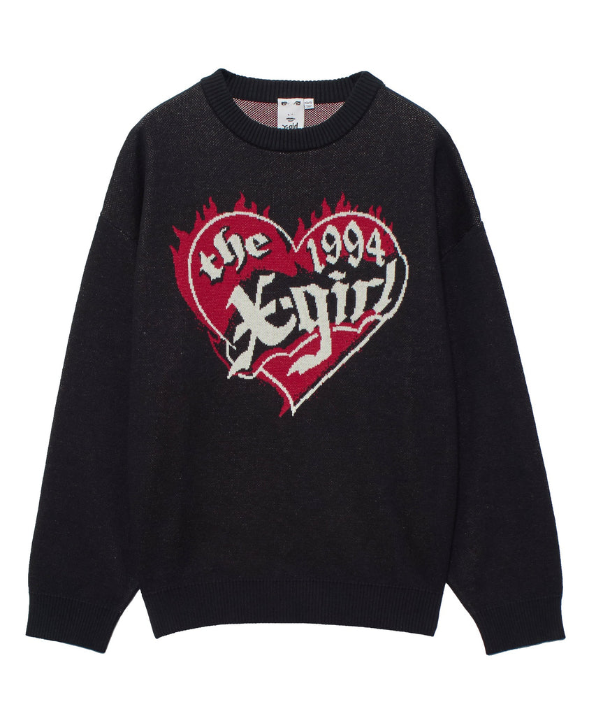 X-girl / HEART LOGO JACQUARD KNIT TOP – calif（カリフ）公式サイト