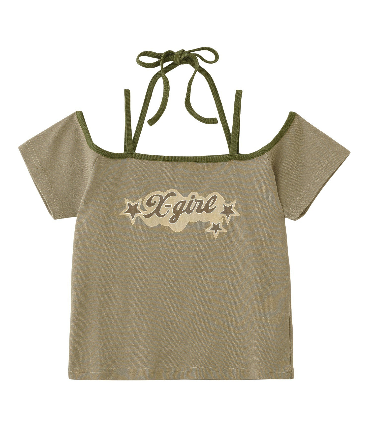 FLYING STARS LOGO OFF THE SHOULDER BABY TEE