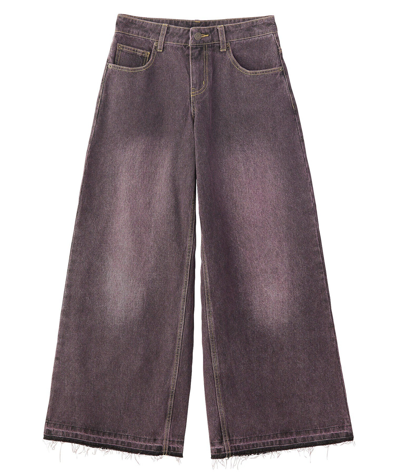 LOW RISE OVERDYED DENIM PANTS