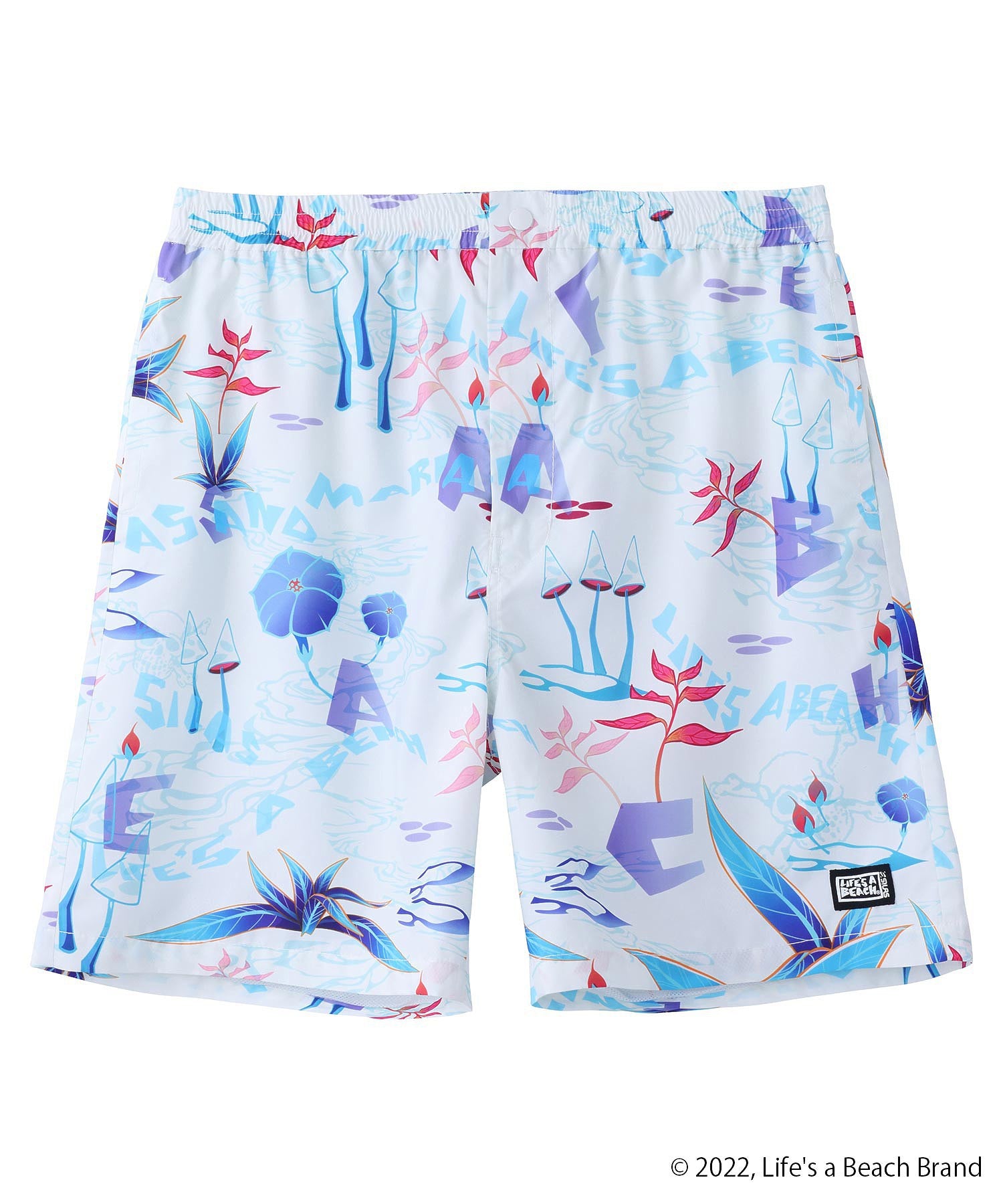 SILASxLIFE'S A BEACH MUSHROOM PATTERN SHORTS