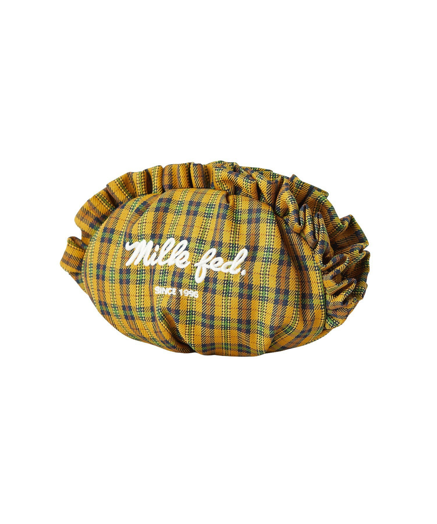 FRILLED TARTAN POUCH