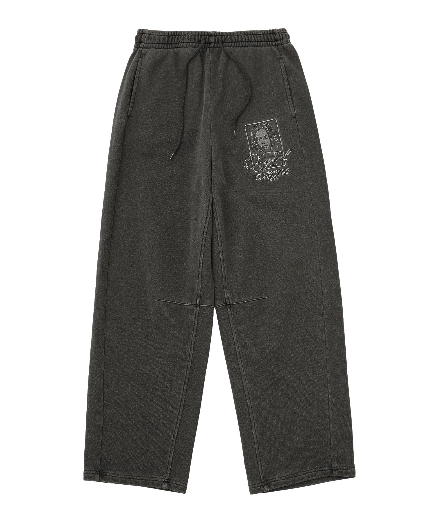 PIGMENT DYED FACE AND LOGO SQUARE PATCH SWEATPANTS
