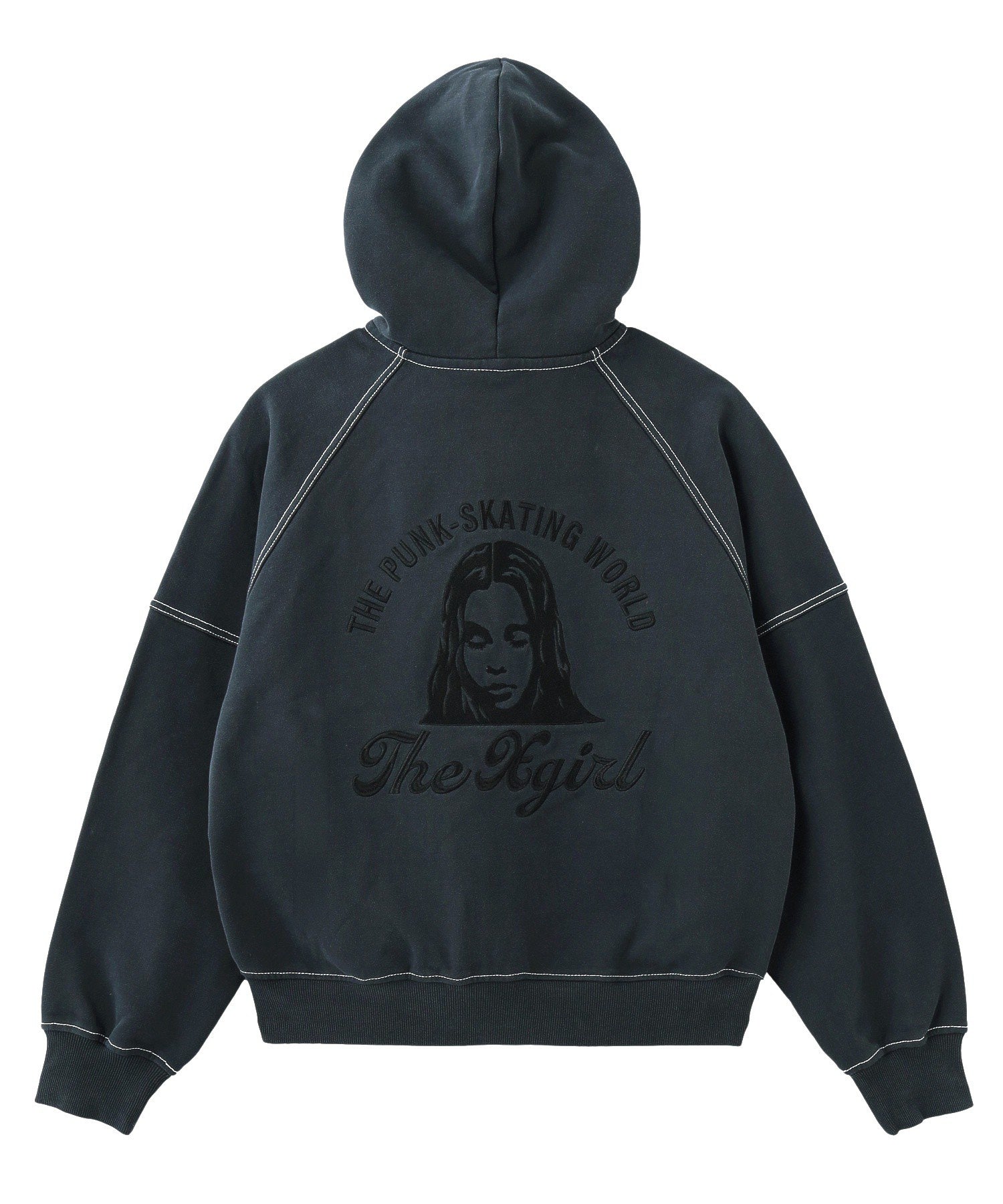 ARCH LOGO AND FACE HOODED SWEAT JACKET