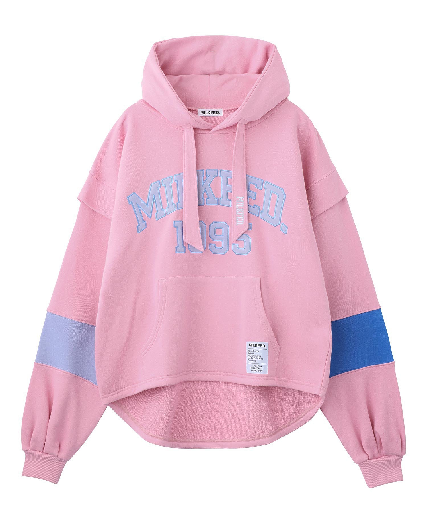 LAYERED SLEEVE  PATCH LOGO SWEAT HOODIE MILKFED.