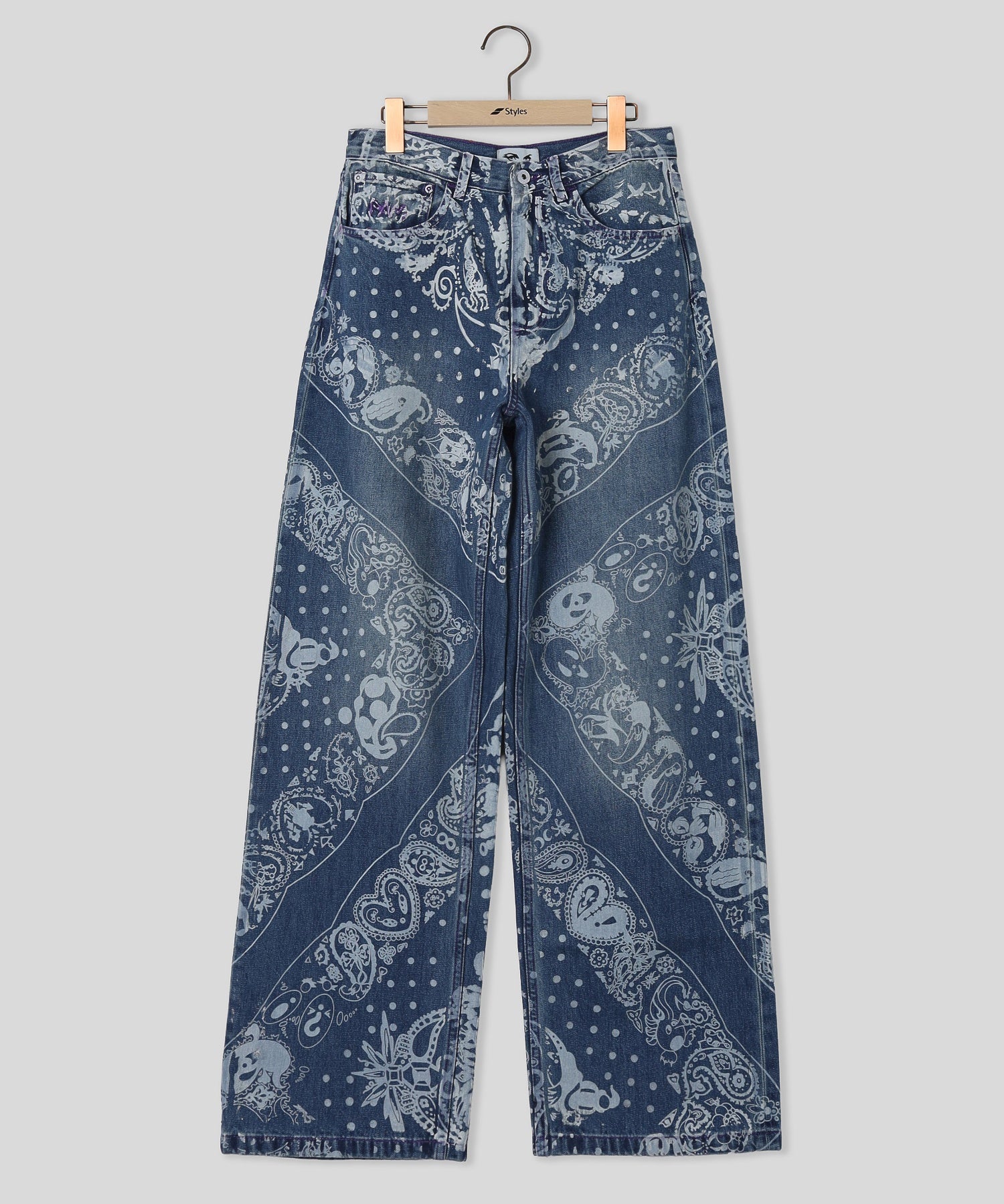 PERKS AND MINI/パークスアンドミニ/W COCO BANDANA OVER PRINT JEANS 80104
