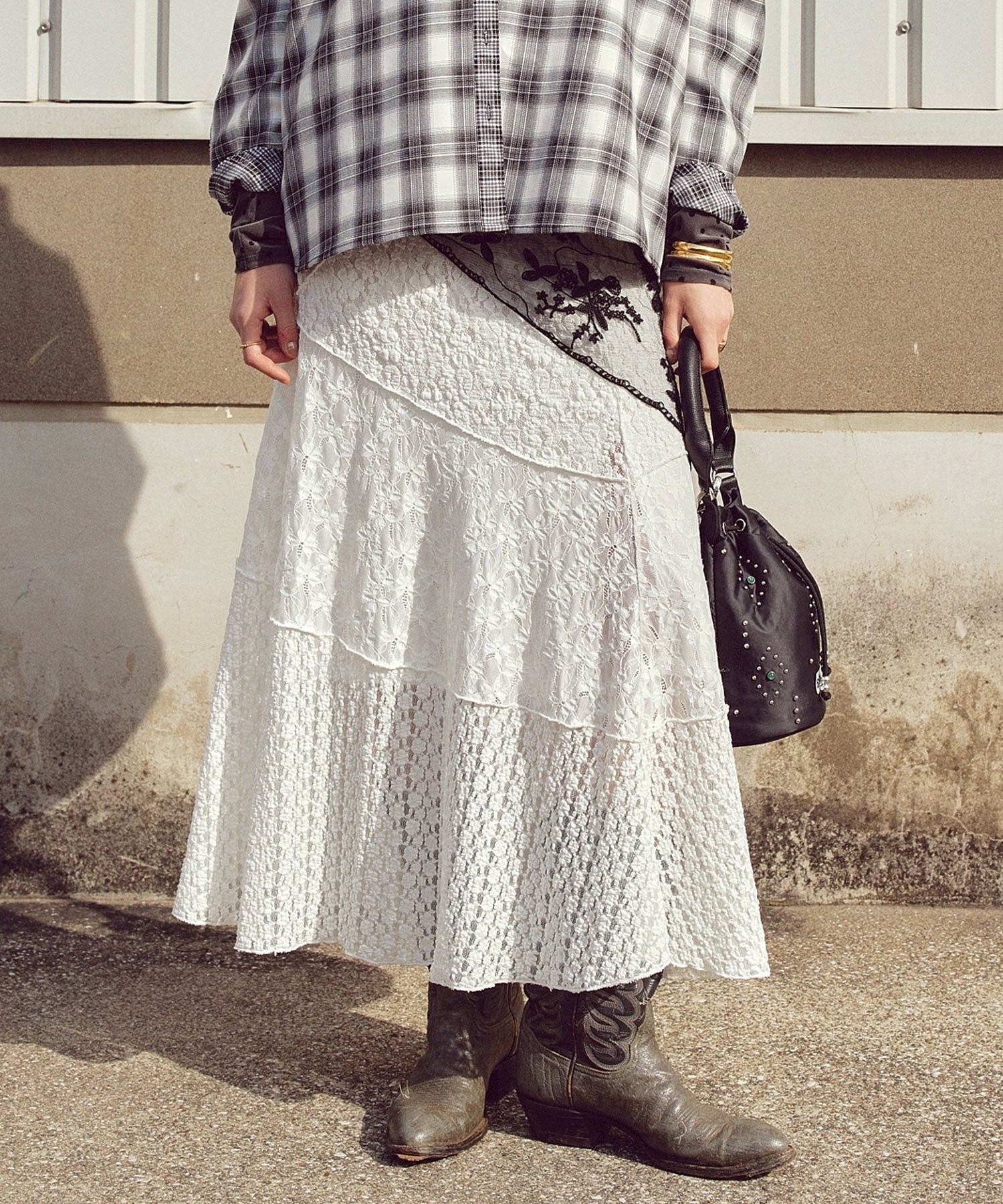PATCHWORK LACE SKIRT