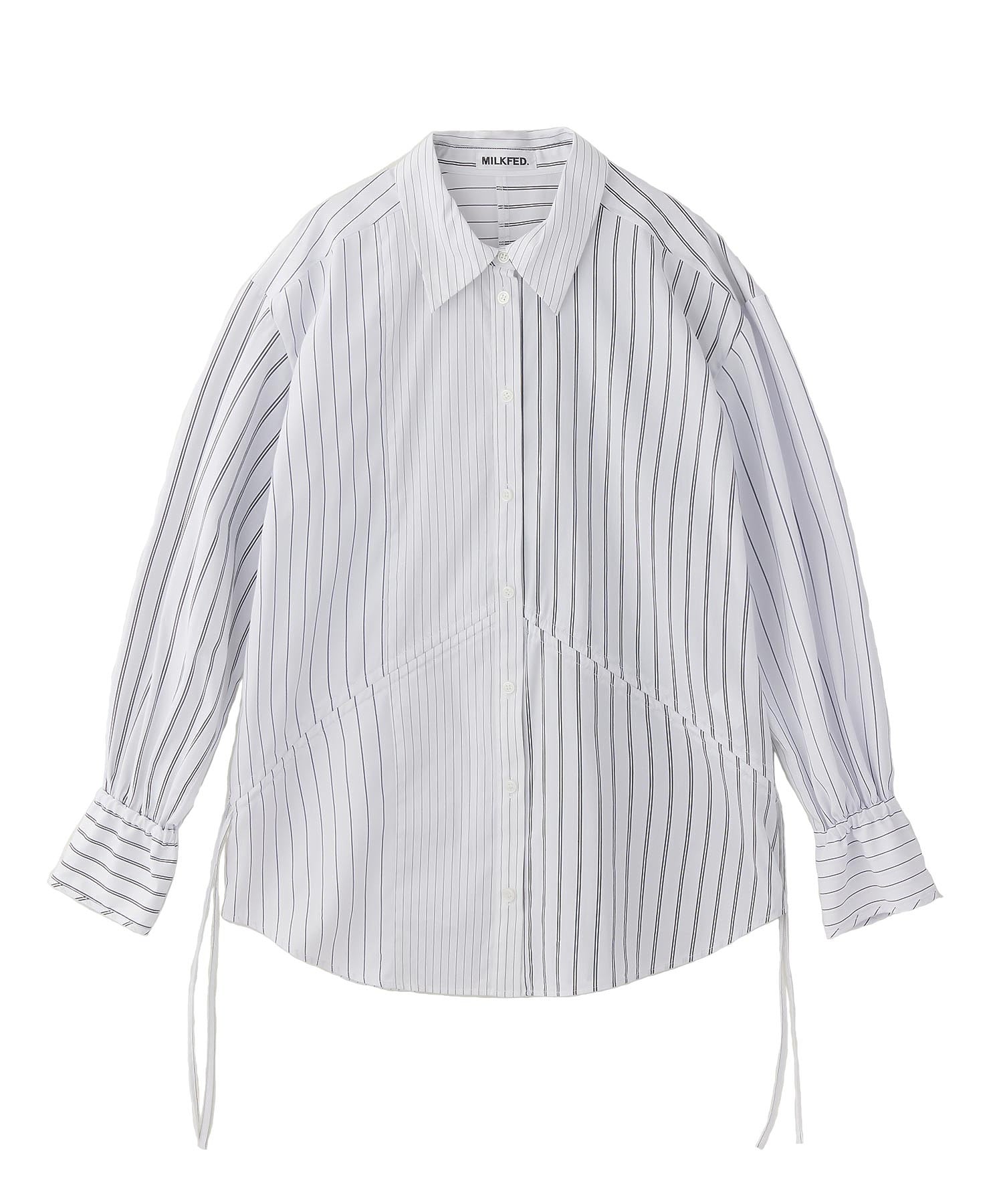 STRIPED SHIRRING SHIRT