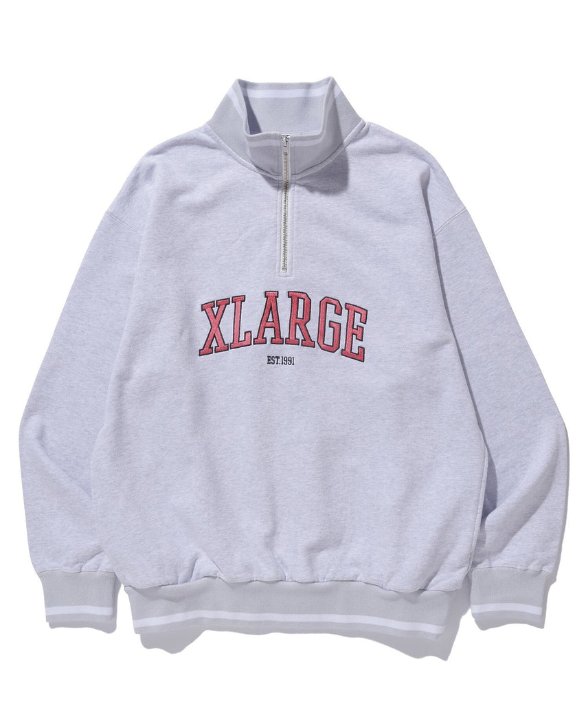 STRIPED RIB HALF ZIP SWEATSHIRT XLARGE – calif