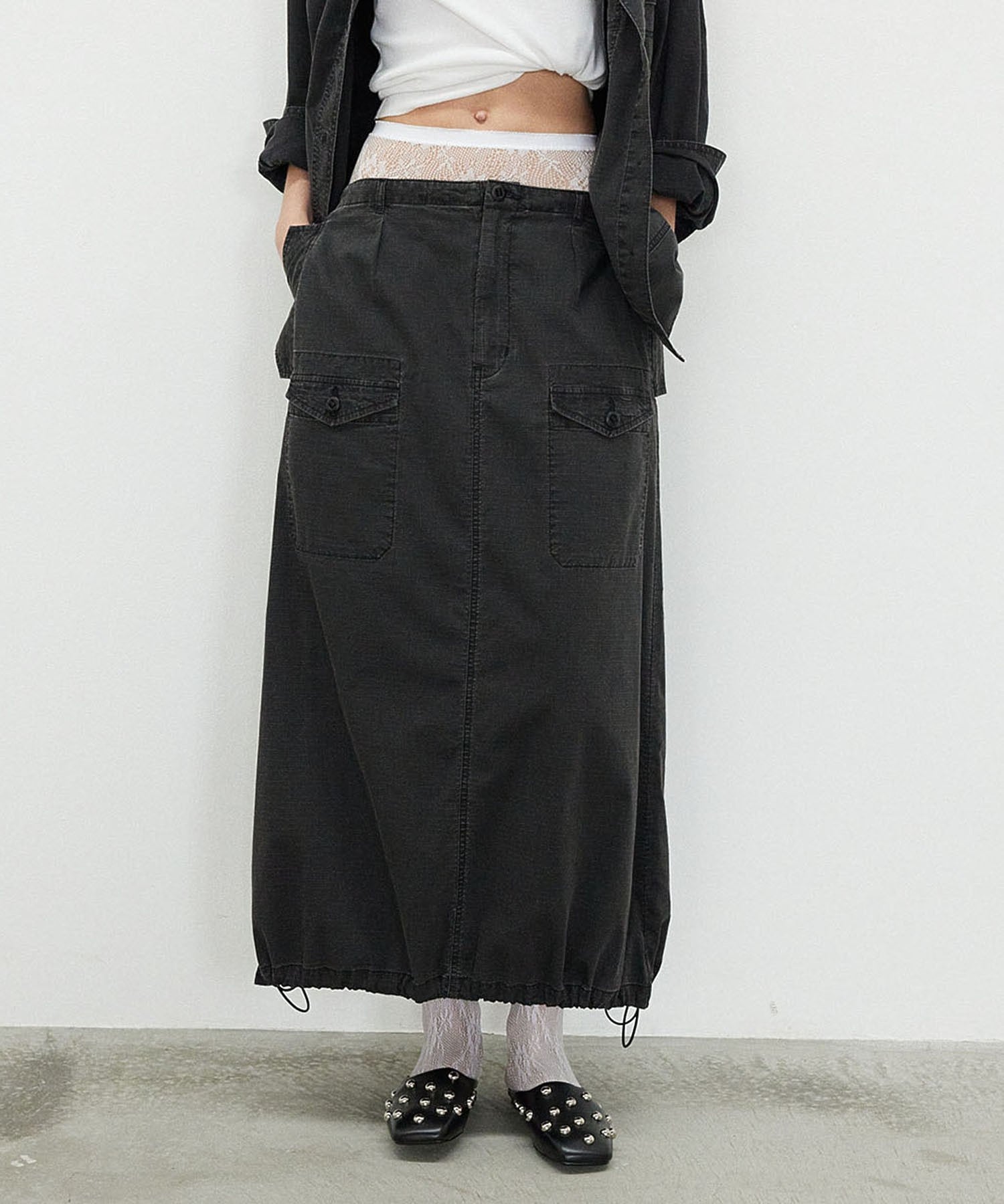 GENE HEAVENS/RIP STOP CARGO POCKET SKIRT