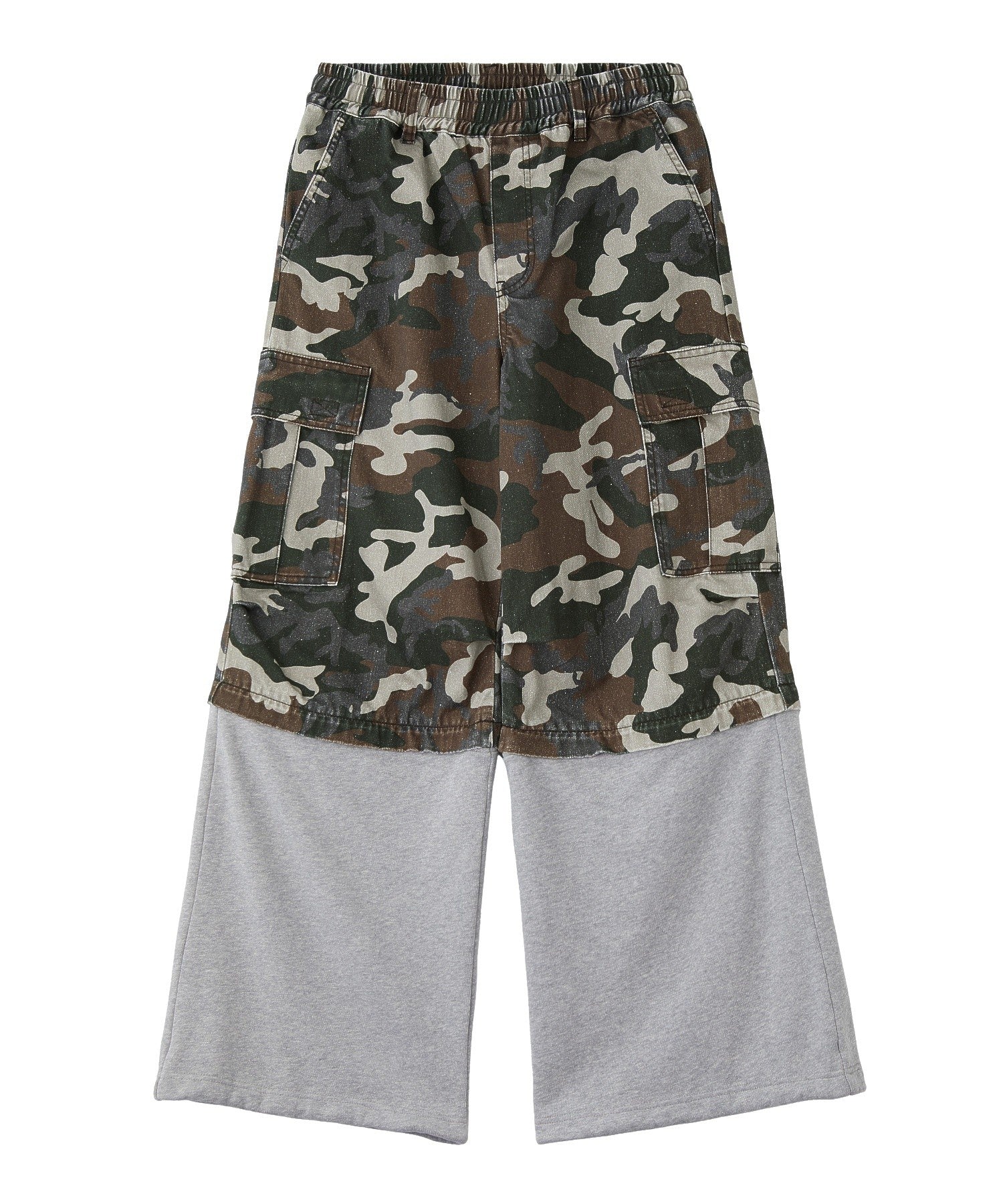JERSEY MIX 2WAY WIDE LEG CARGO PANTS
