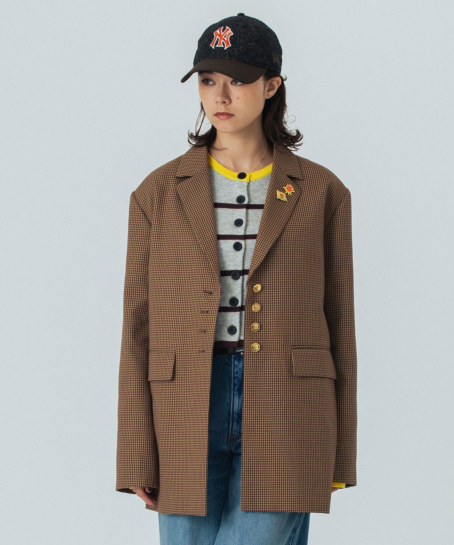 CREOLME/CHECK TAILORED JACKET