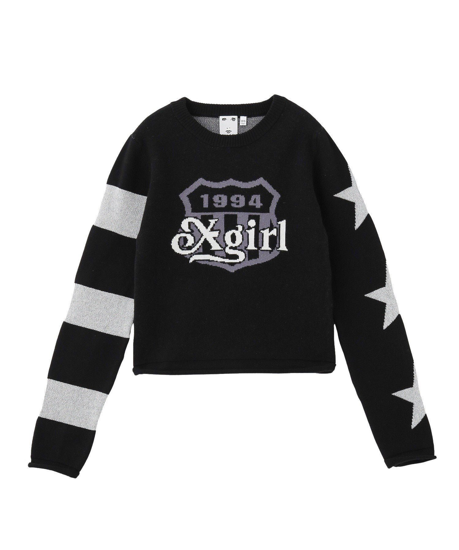EMBLEM LOGO JACQUARD COMPACT KNIT TOP