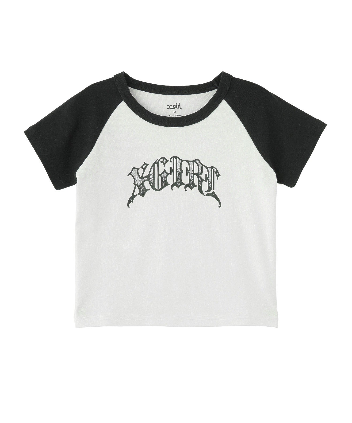 GRADATION GLITTER LOGO S/S RAGLAN BABY TEE