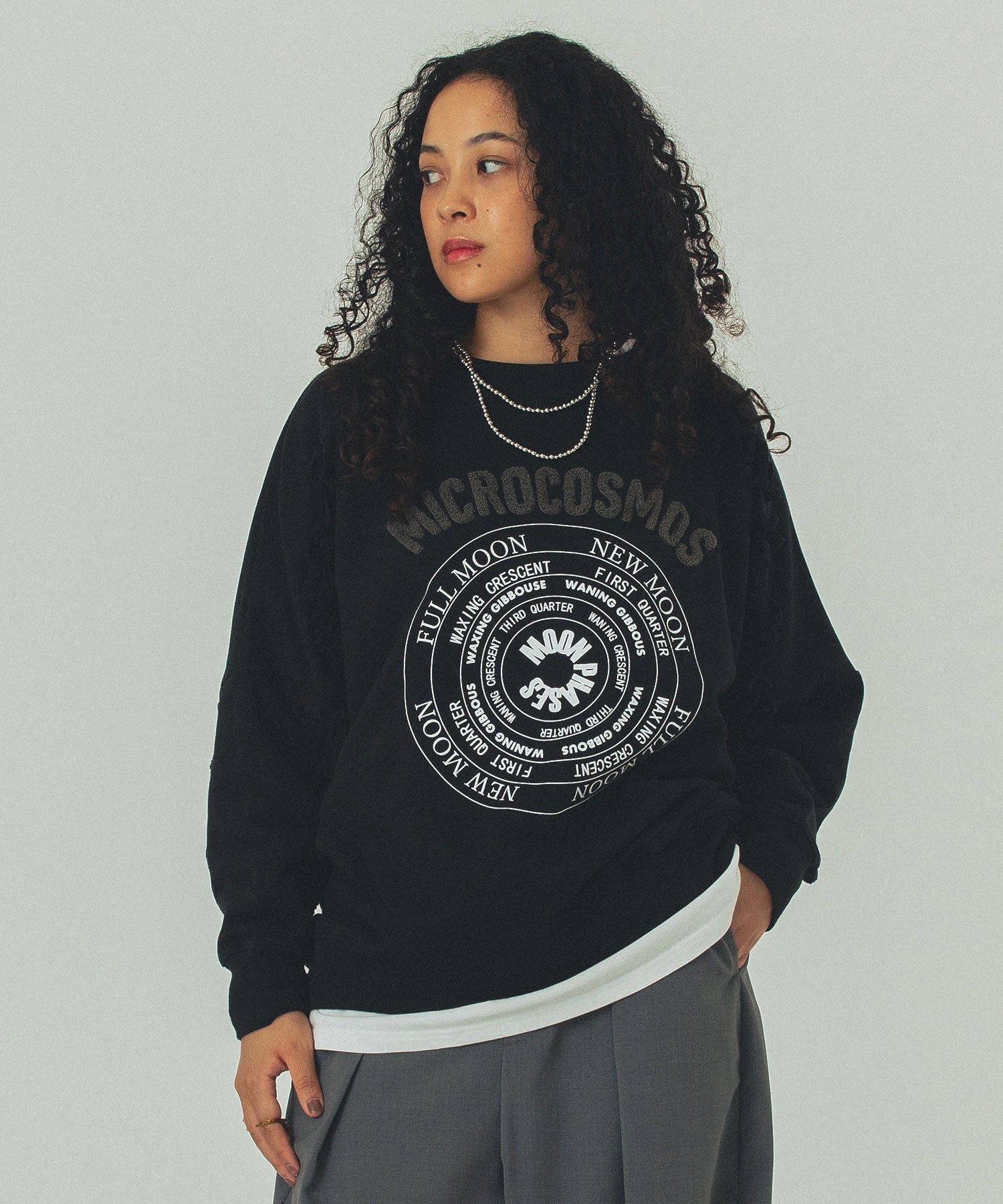 GENE HEAVENS/EMBROIDERY PRINT FRINGE SWEAT