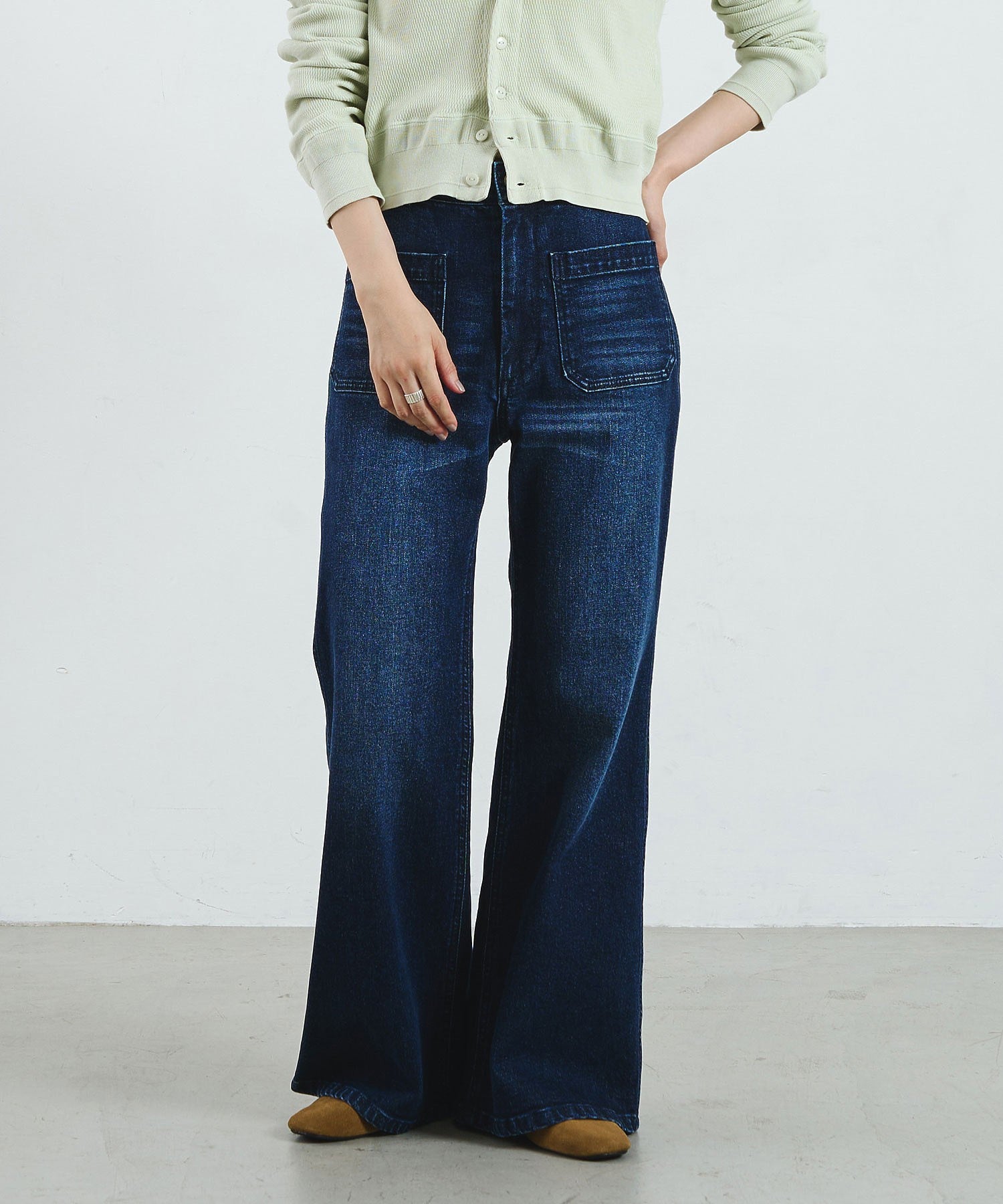 CREOLME/FLARE DENIM PANTS