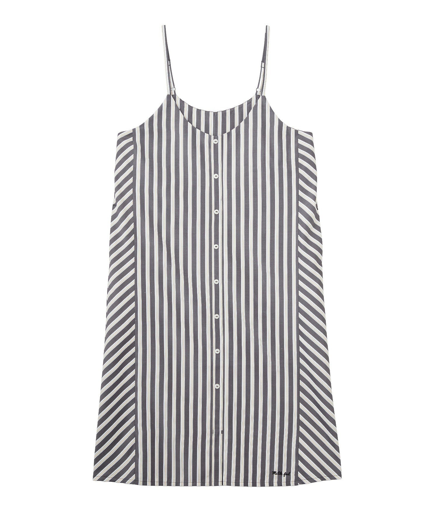 BIAS-CUT STRIPED CAMI DRESS