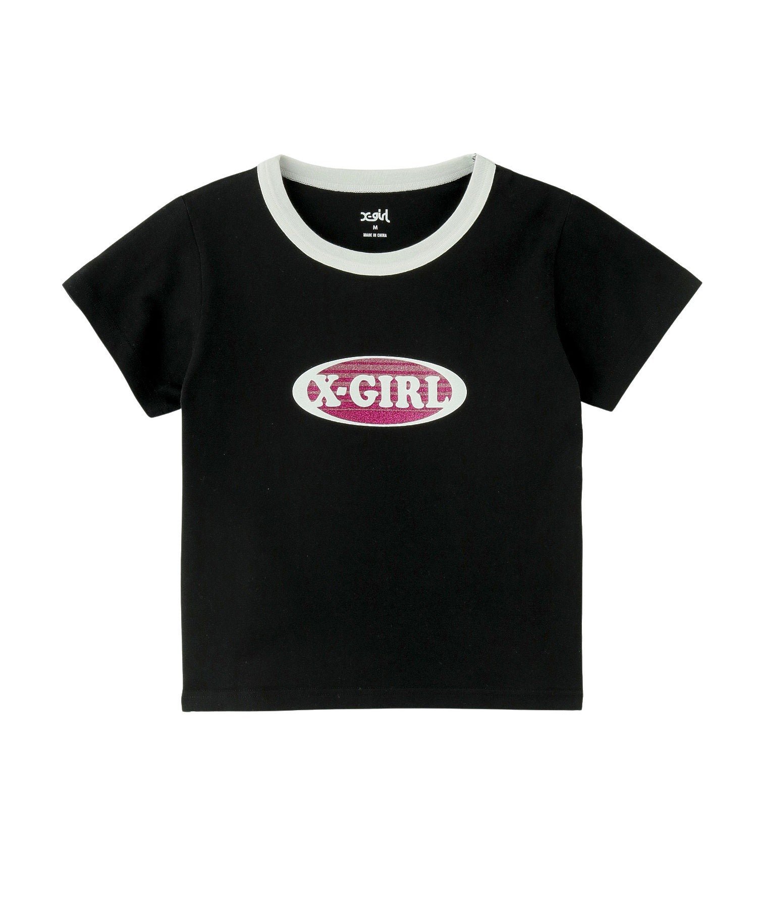 GRADATION GLITTER OVAL LOGO S/S BABY TEE