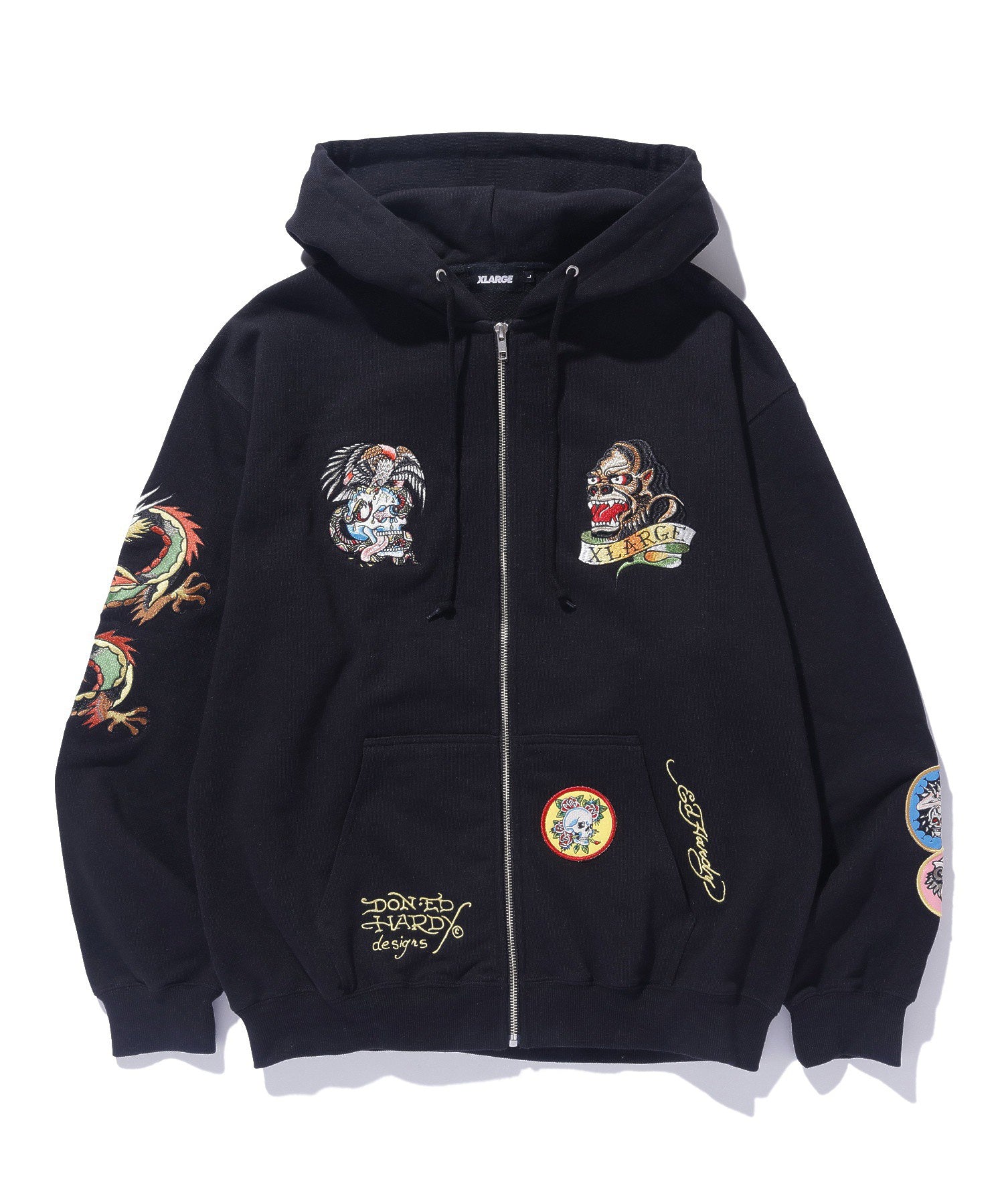 XLARGE×ED HARDY ZIP HOODED SWEATSHIRT